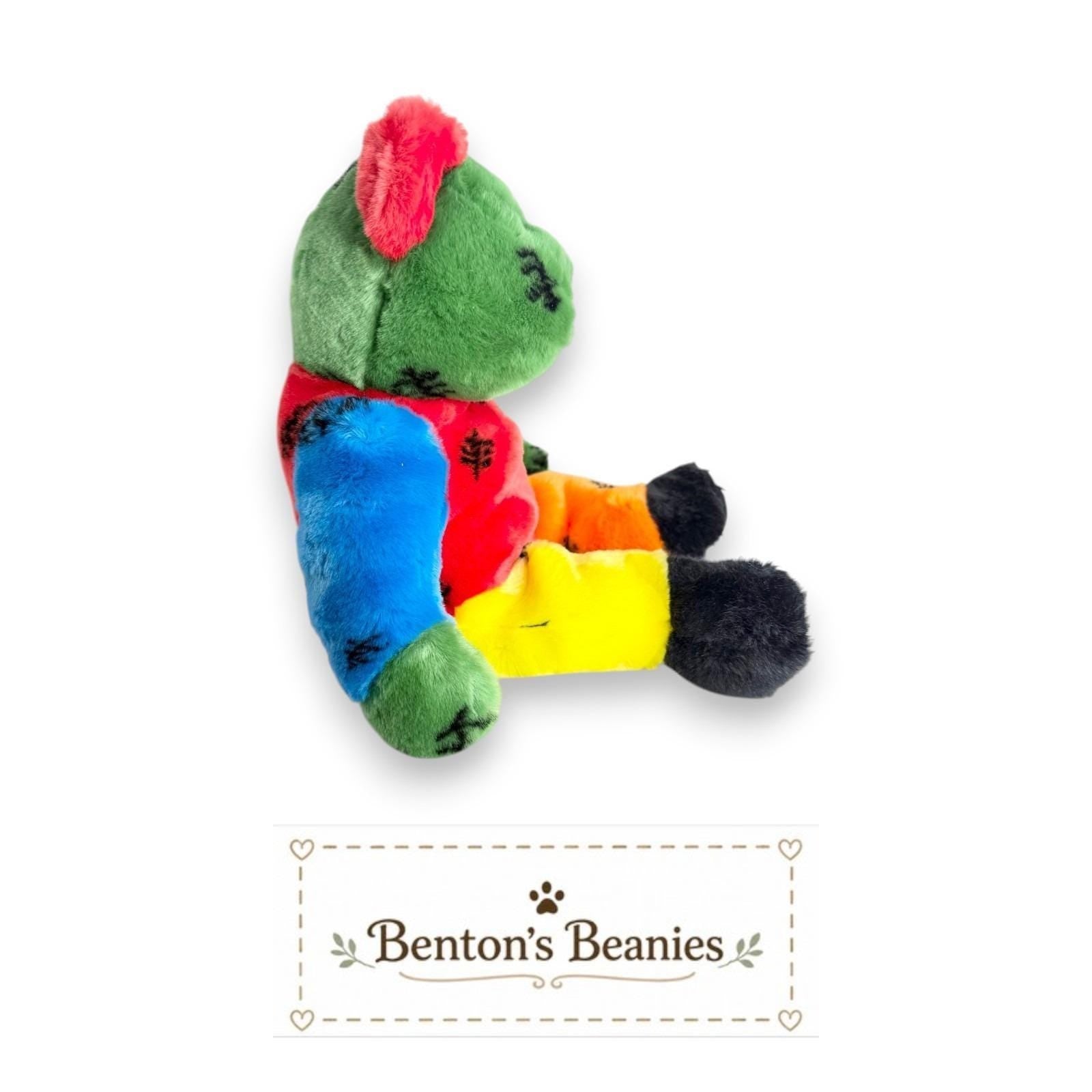 Frankenteddy Ty Beanie Buddy | Monster Mash Buddy | Mint Heart Tag