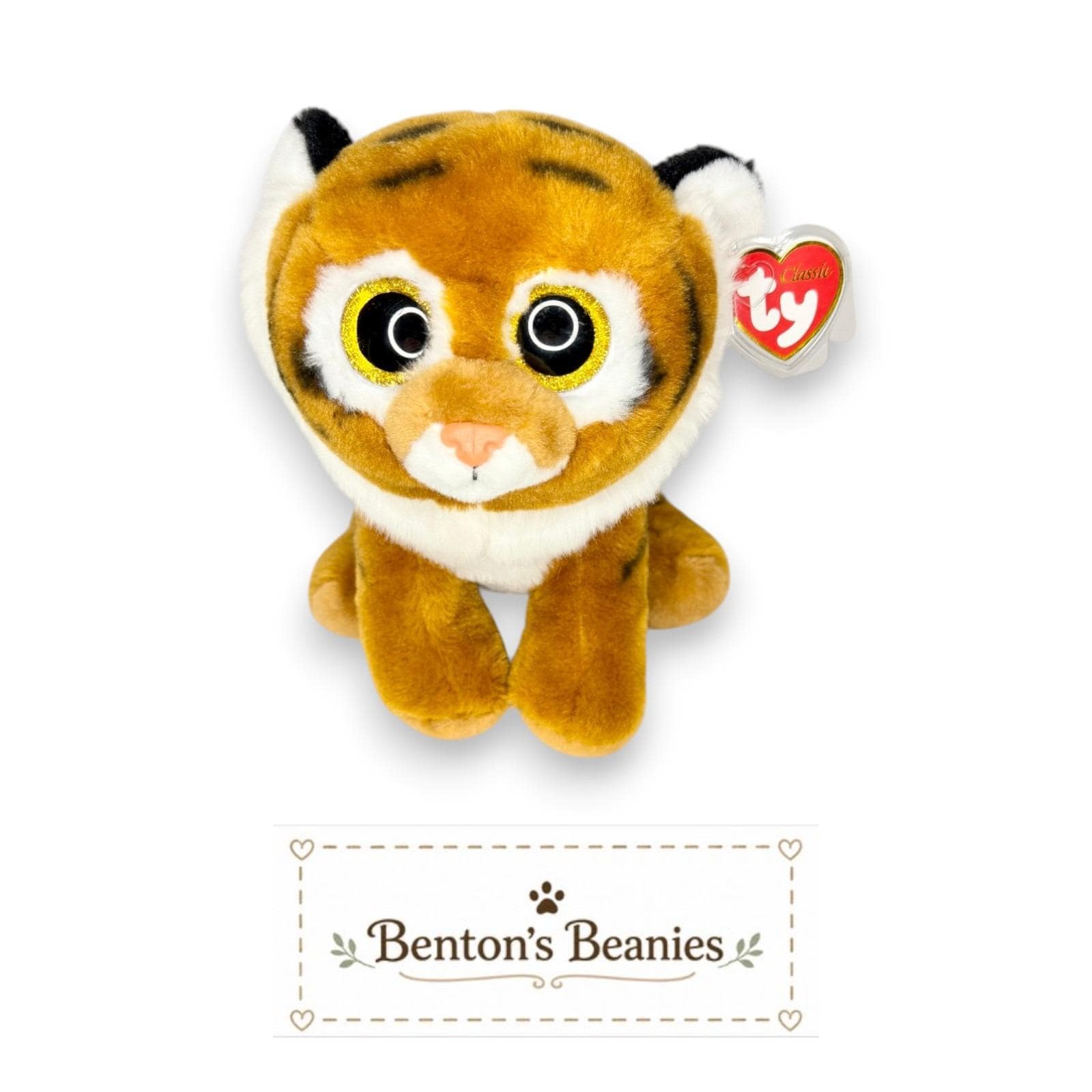 Tiggs the Tiger Ty Classic | Gentle Jungle Friend | Mint Heart Tag
