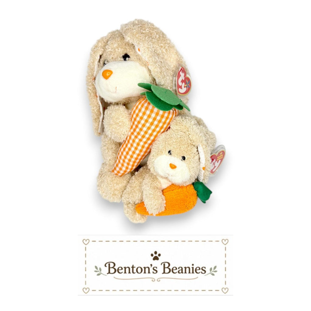 Veggies Ty Beanie Baby & Buddy | Garden Snack Bunny | Mint Heart Tags