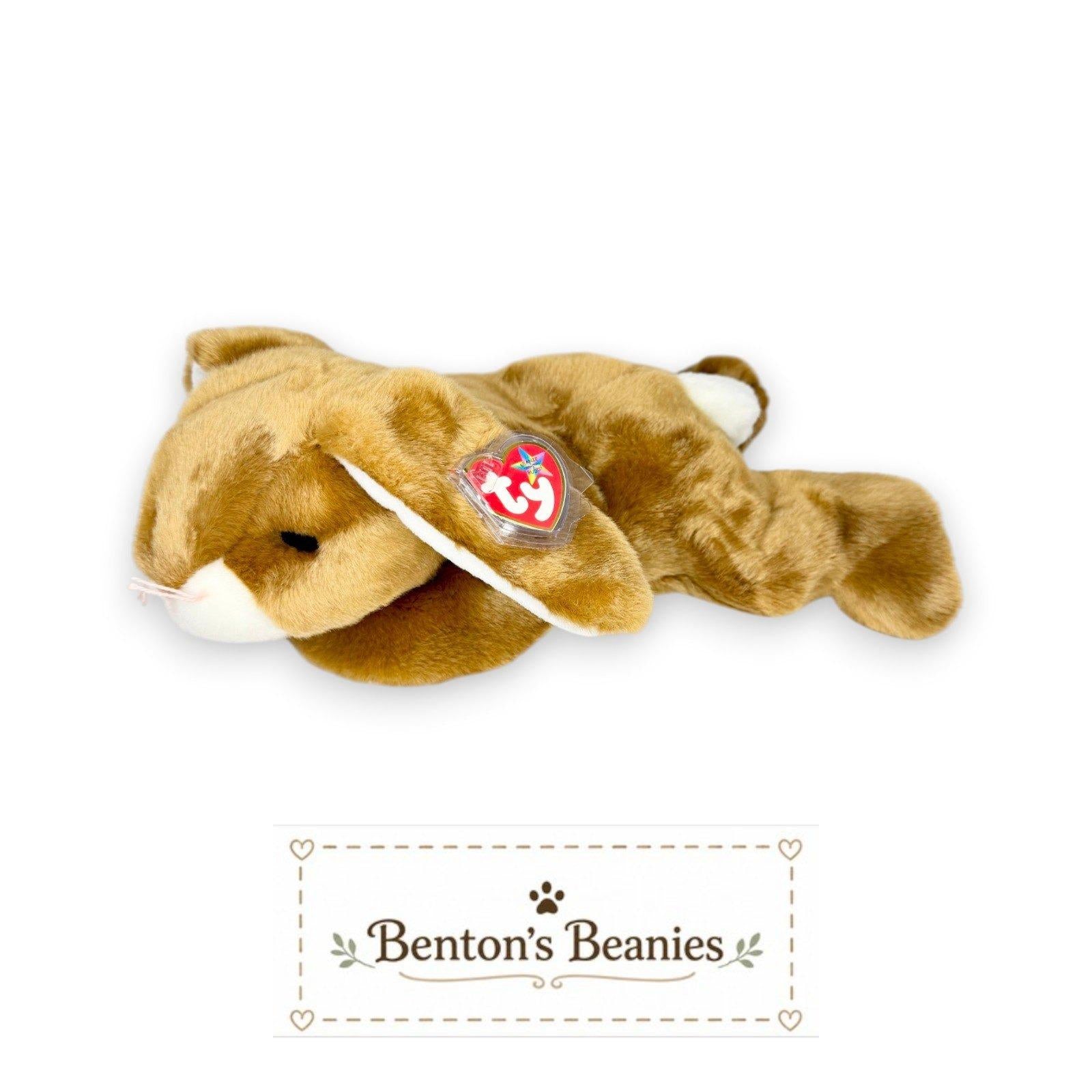 Ears the Bunny Ty Beanie Buddy | Meadow Hopper | Mint Heart Tag