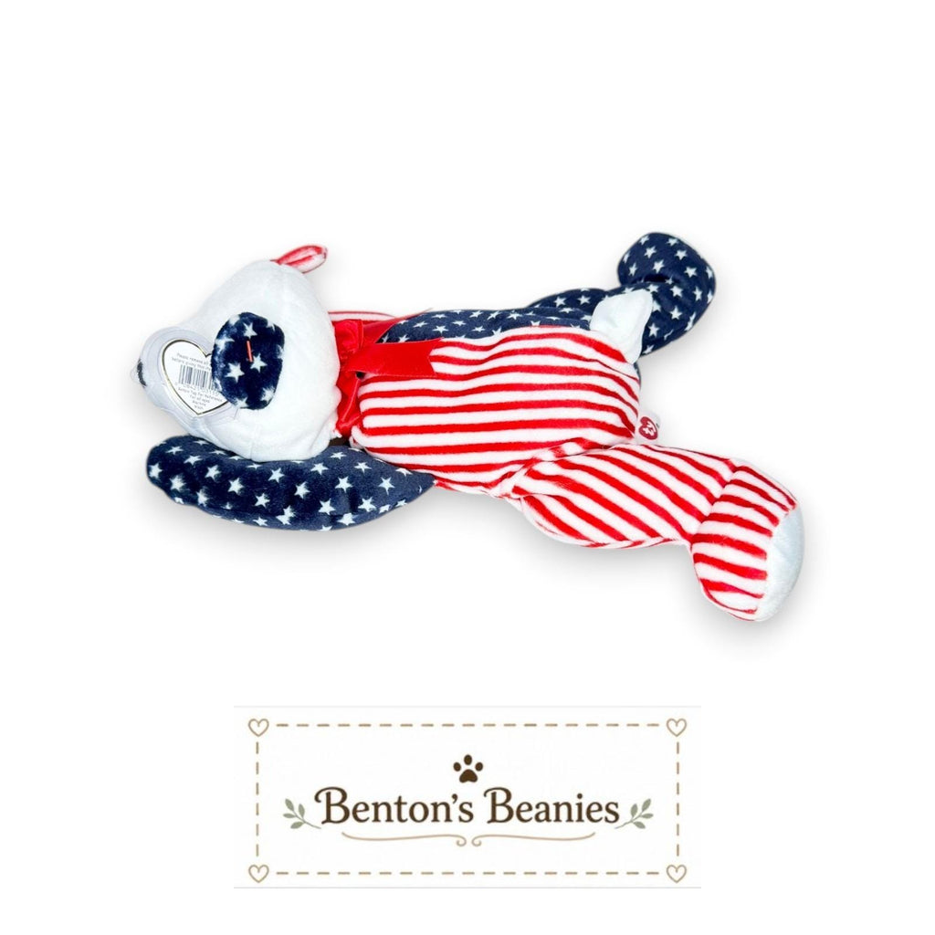 Sparkler the Bear Ty Pillow Pal | Stars & Snuggles | Mint Heart Tag