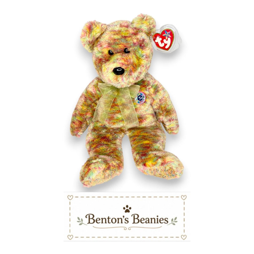 Speckles Bear Ty Beanie Buddy | Rainbow Swirl Sweetheart | Mint Heart Tag