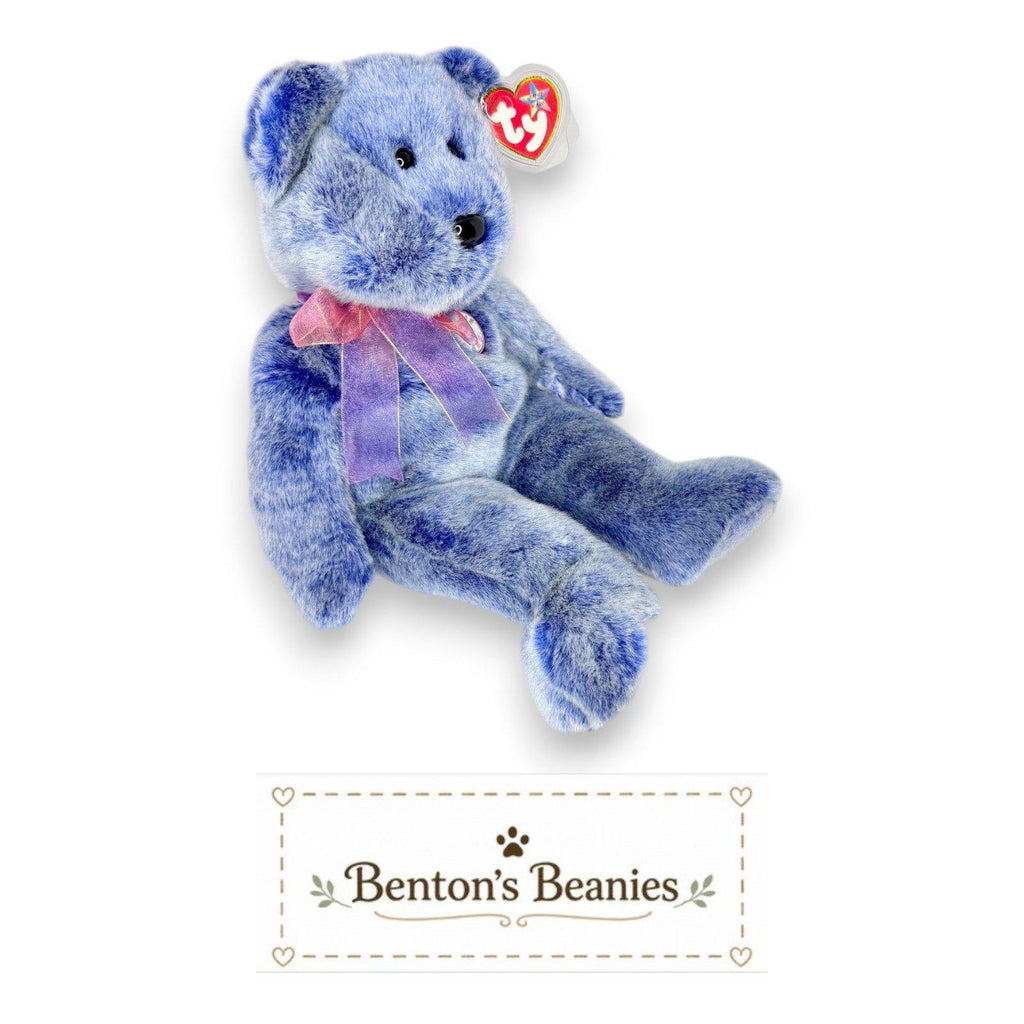 Periwinkle Bear TY Beanie Buddies | Mint Heart & Tush Tags