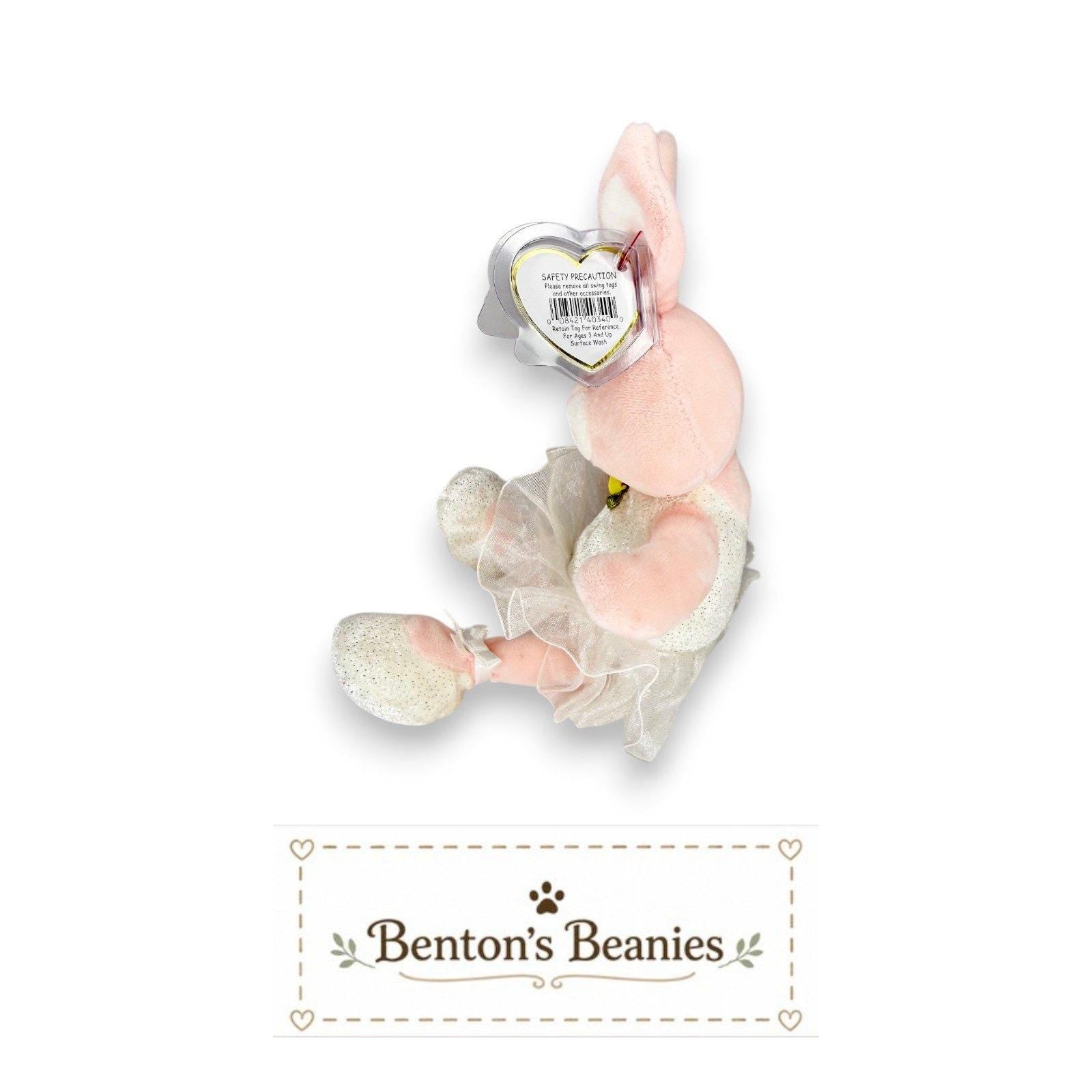 Pique the Bunny Ty Beanie Baby | Ballet Bunny | Mint Heart Tag