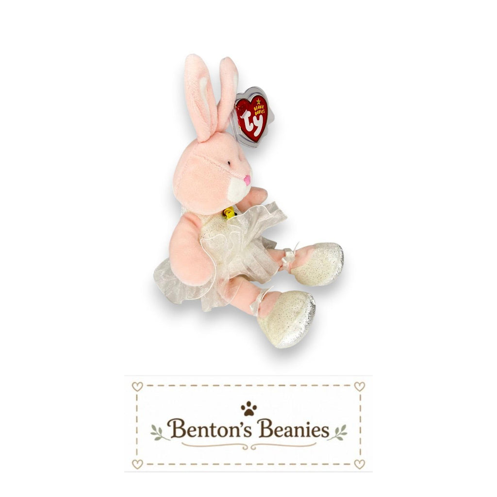 Pique the Bunny Ty Beanie Baby | Ballet Bunny | Mint Heart Tag
