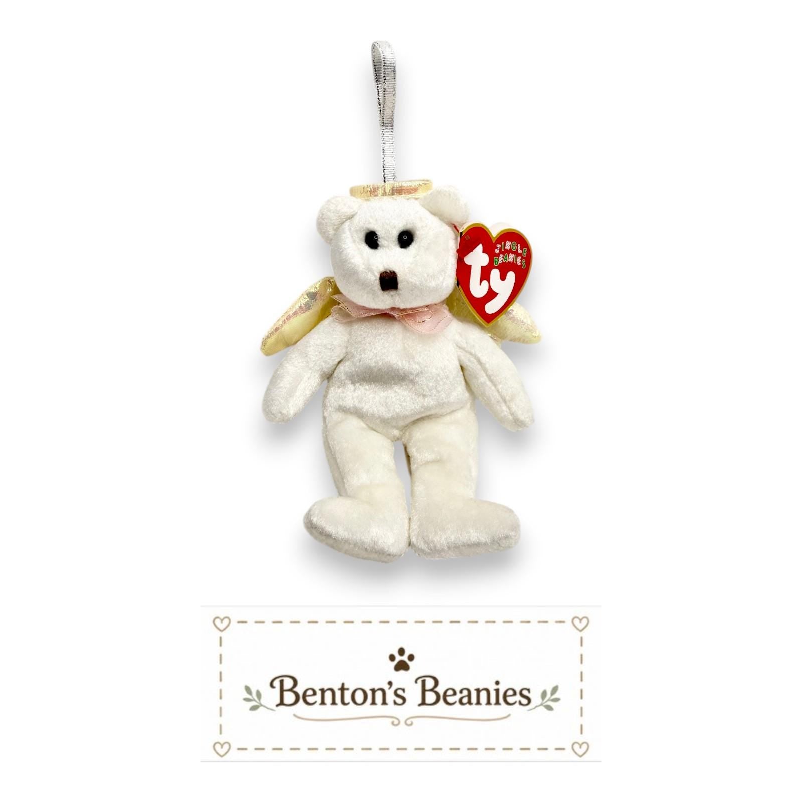 TY Jingle Beanies Collection | Heavenly Holiday Bears | Mint Heart Tags