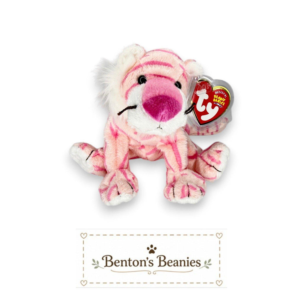 Mystique the Tiger Ty Beanie Baby | Pink Jungle Gem | Near Mint Heart Tag