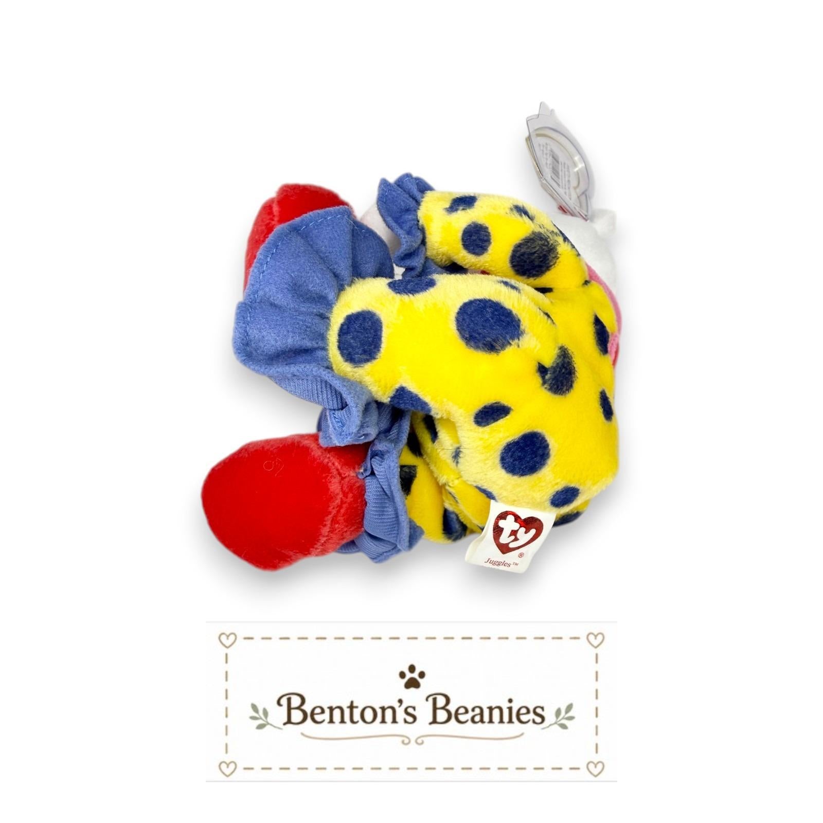 Juggles the Clown Ty Beanie Baby | Carnival Cutie | Mint Heart Tag