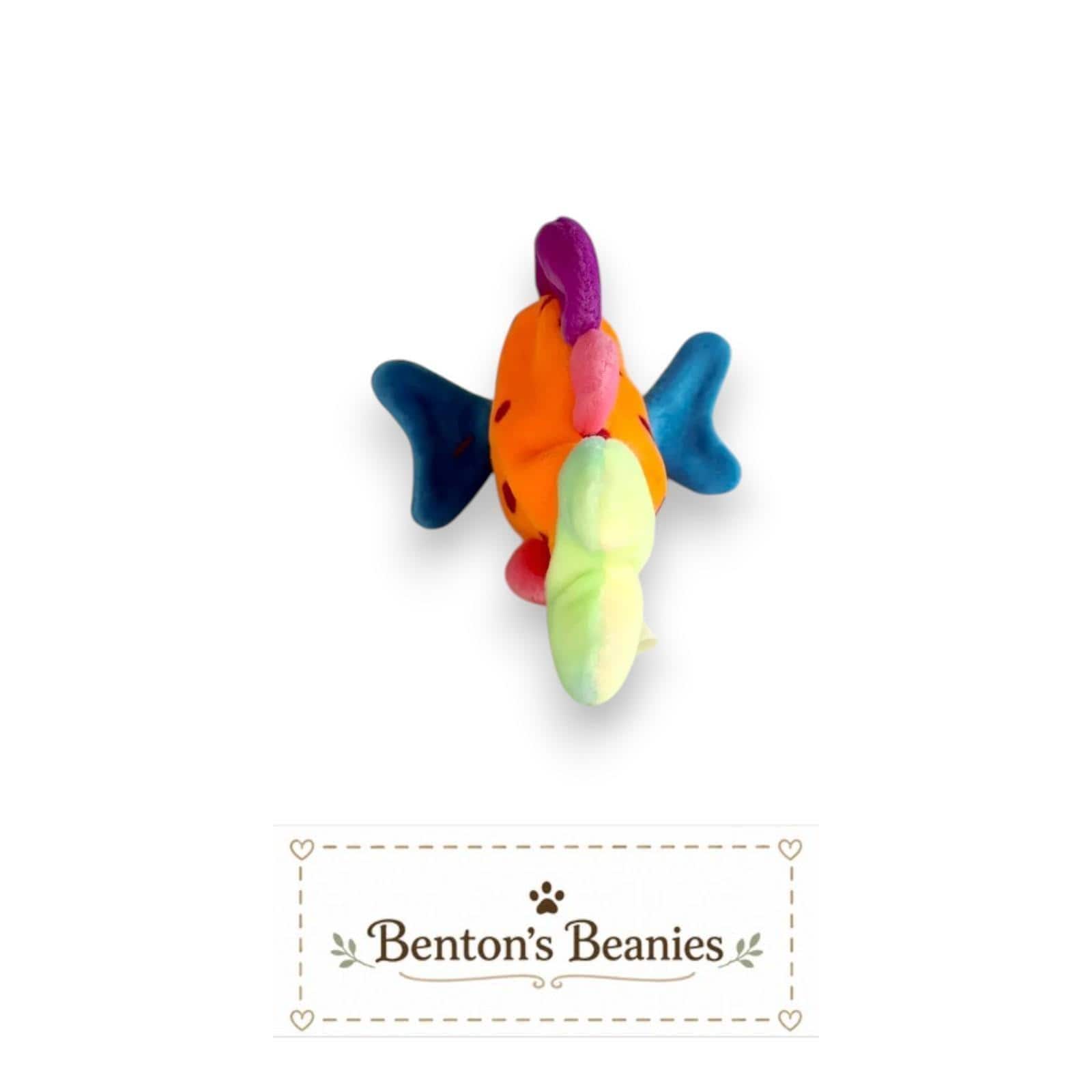Lips the Fish Ty Beanie Baby | Neon Reef Drifter | Mint Heart Tag