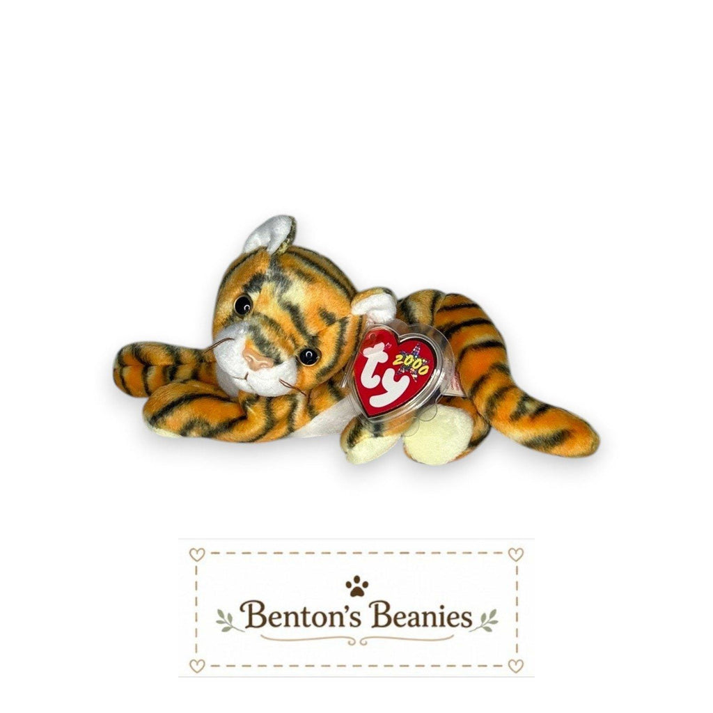 India the Tiger Ty Beanie Baby | Striped Safari Star | Mint Heart Tag