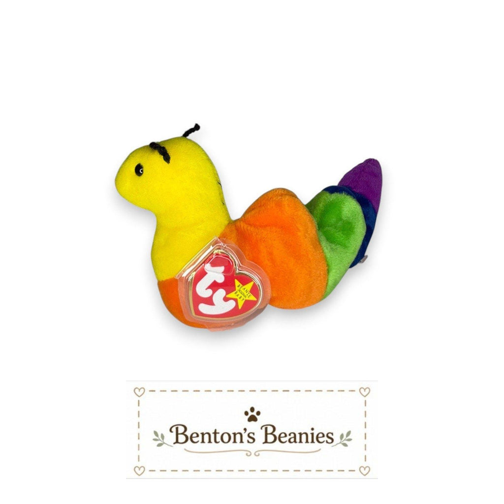 Inch the Worm Ty Beanie Baby | Rainbow Wiggles | Mint Heart Tag