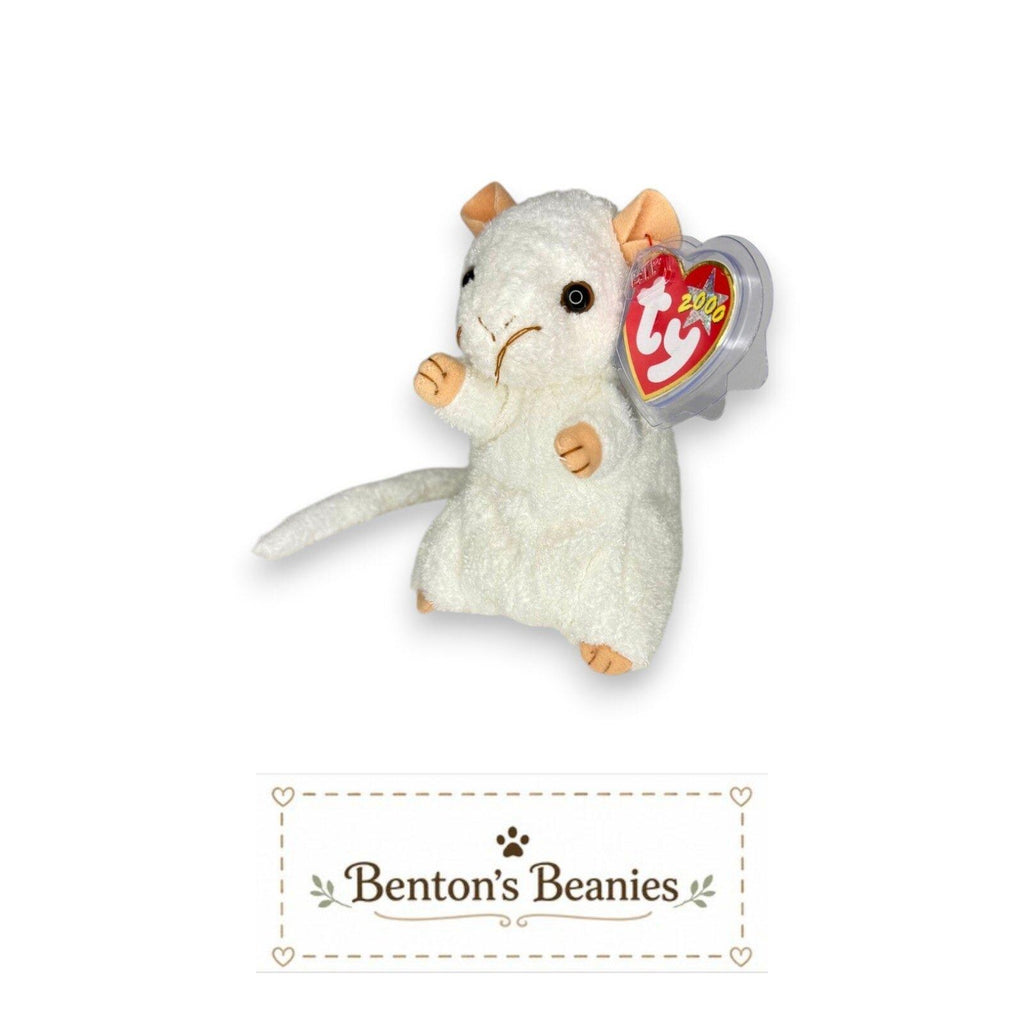 Cheezer the Mouse Ty Beanie Baby | Tiny Snack Seeker | Mint Heart Tag