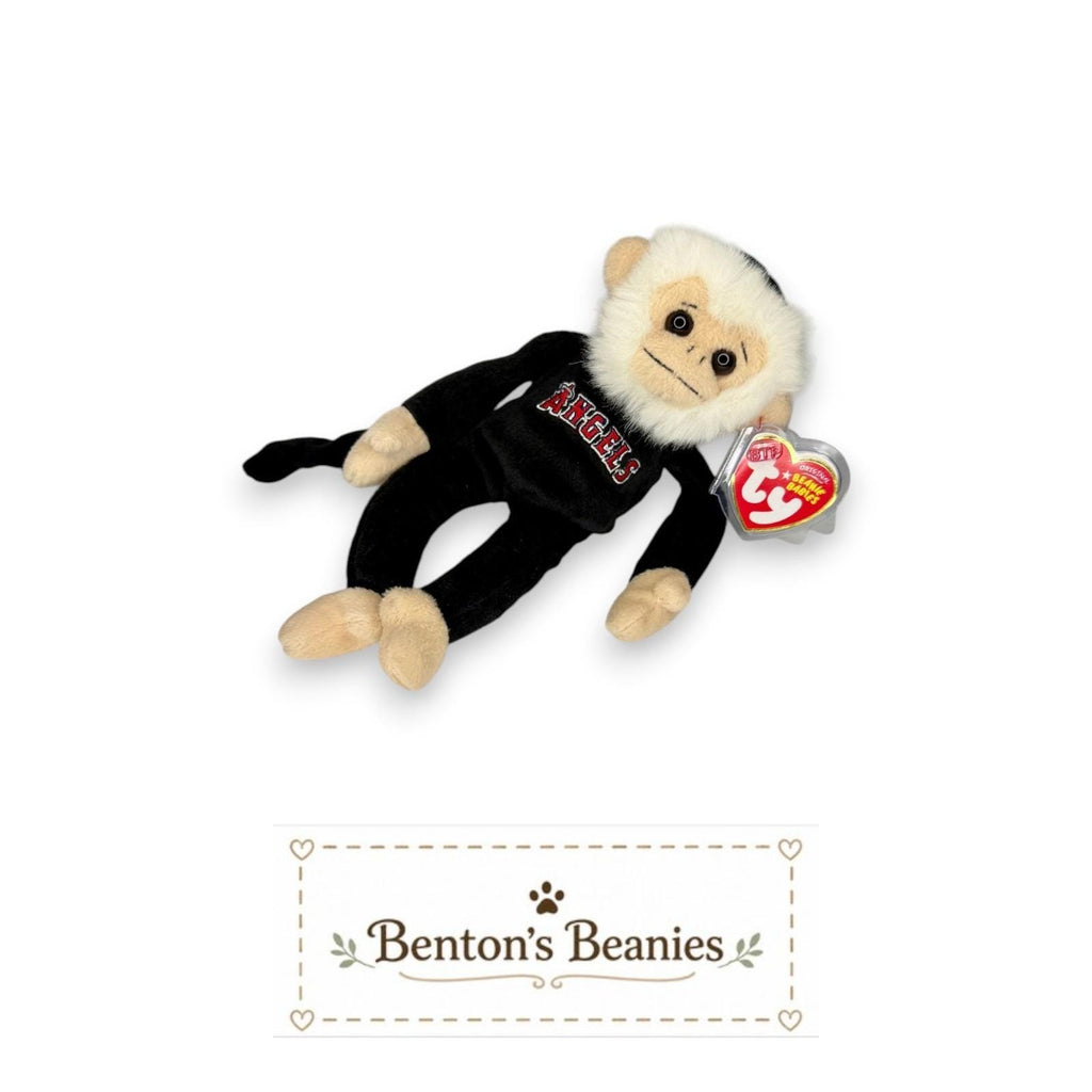 Rally Monkey Ty Beanie Baby | Angels Baseball Fan | Mint Heart Tag
