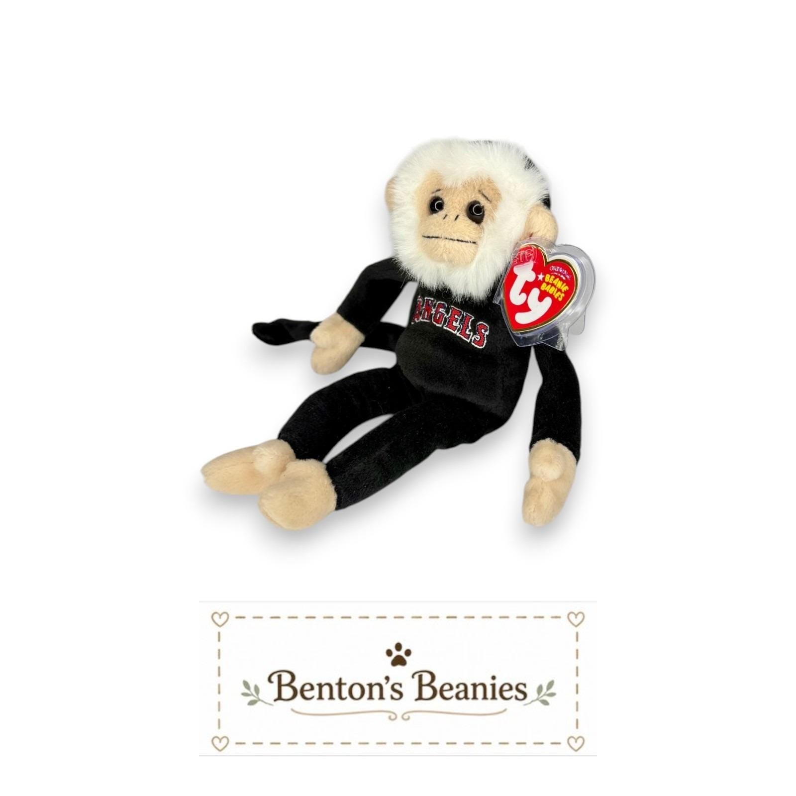 Rally Monkey Ty Beanie Baby | Angels Baseball Fan | Mint Heart Tag