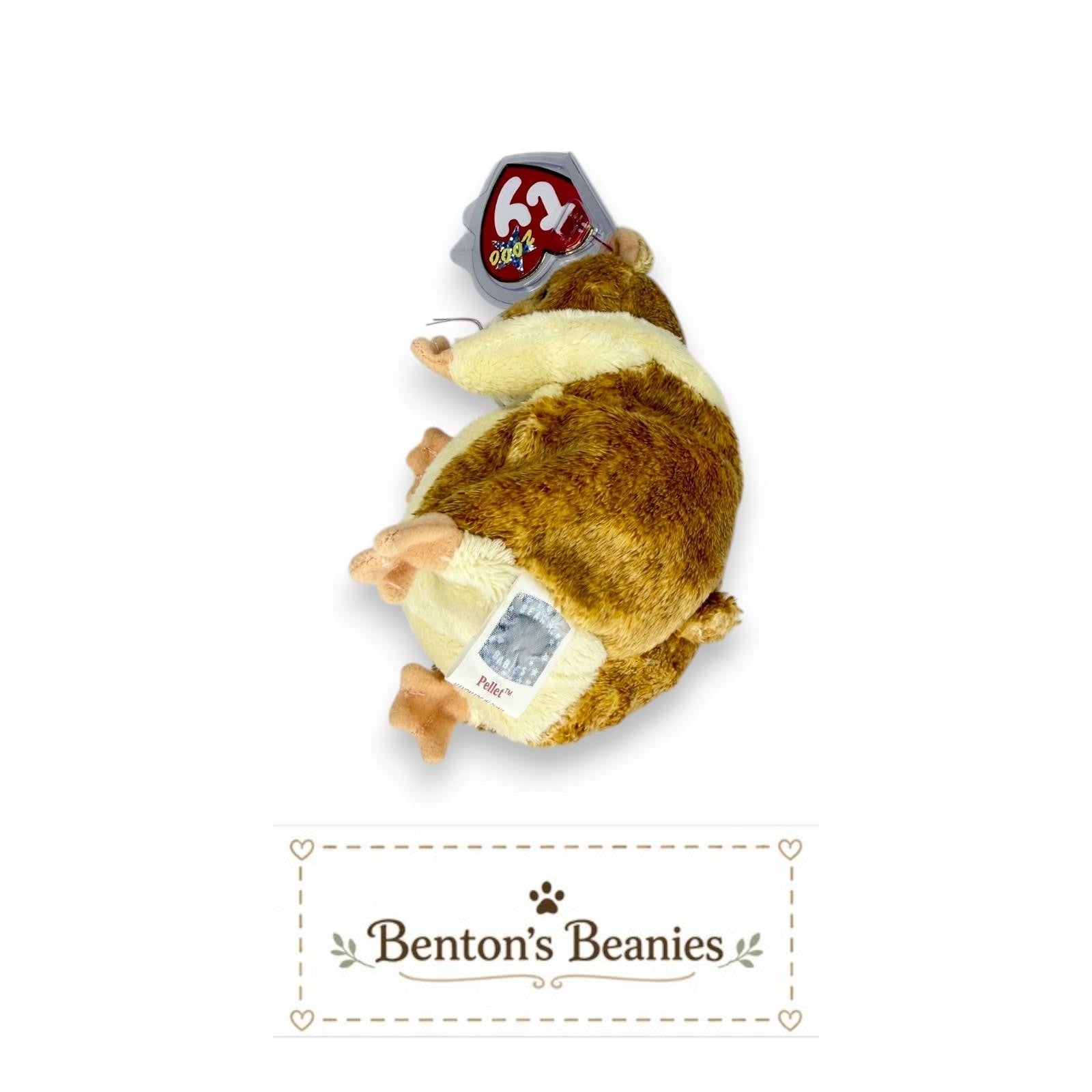 Pellet the Hamster Ty Beanie Baby | Pocket-Sized Pal | Mint Heart Tag