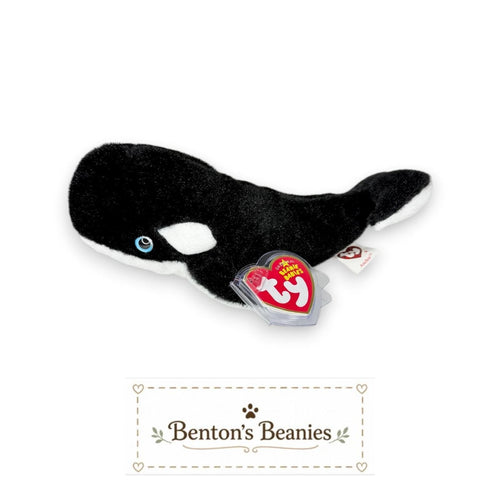 Anchor the Whale Ty Beanie Baby | Giant Ocean Explorer | Mint Heart Tag