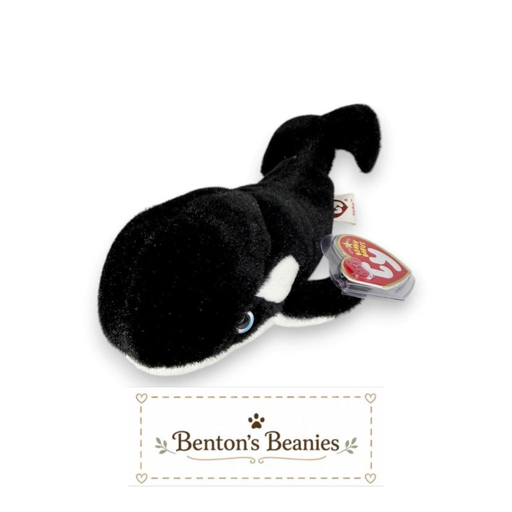 Anchor the Whale Ty Beanie Baby | Giant Ocean Explorer | Mint Heart Tag