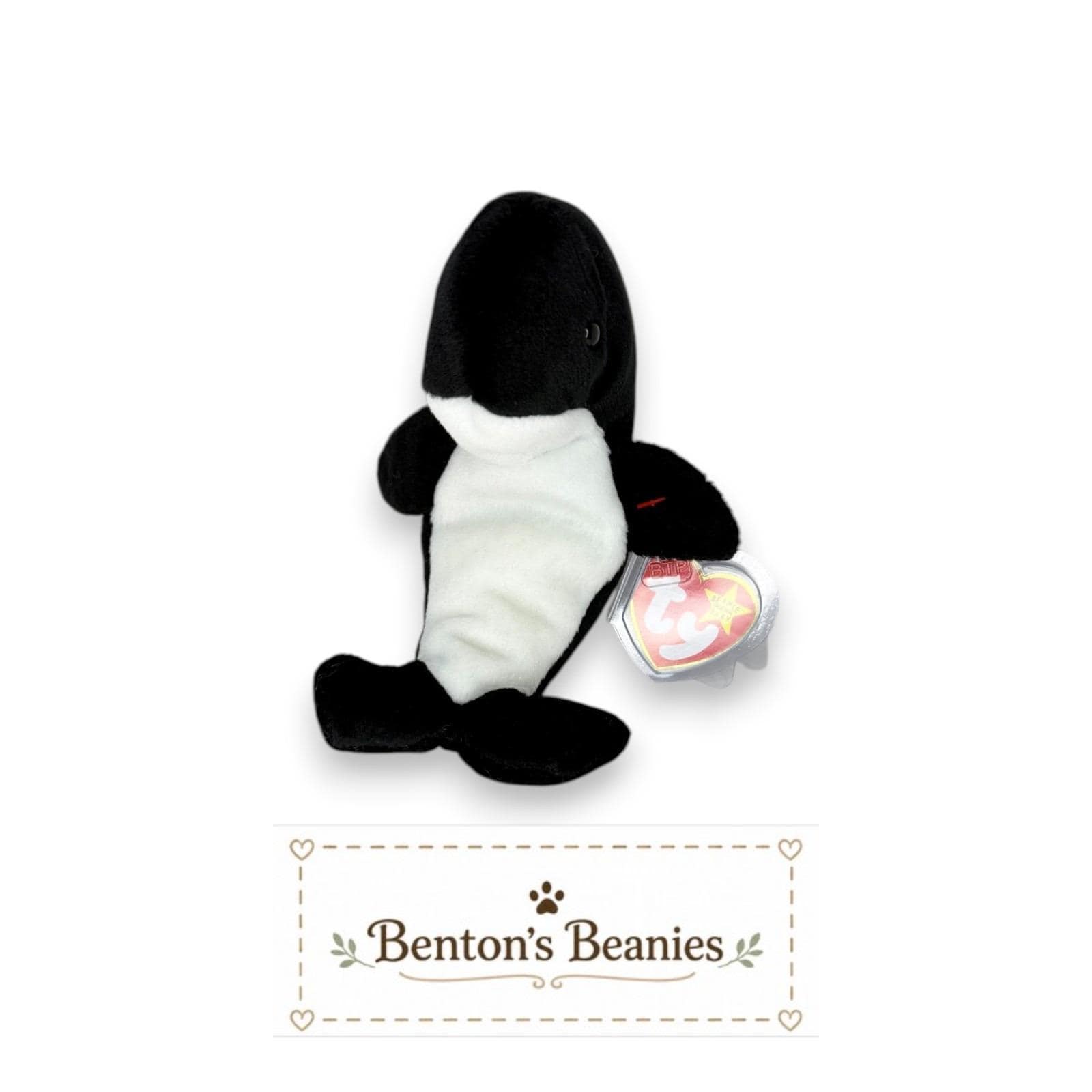 Waves the Whale Ty Beanie Baby | Gentle Sea Giant | Mint Heart Tag