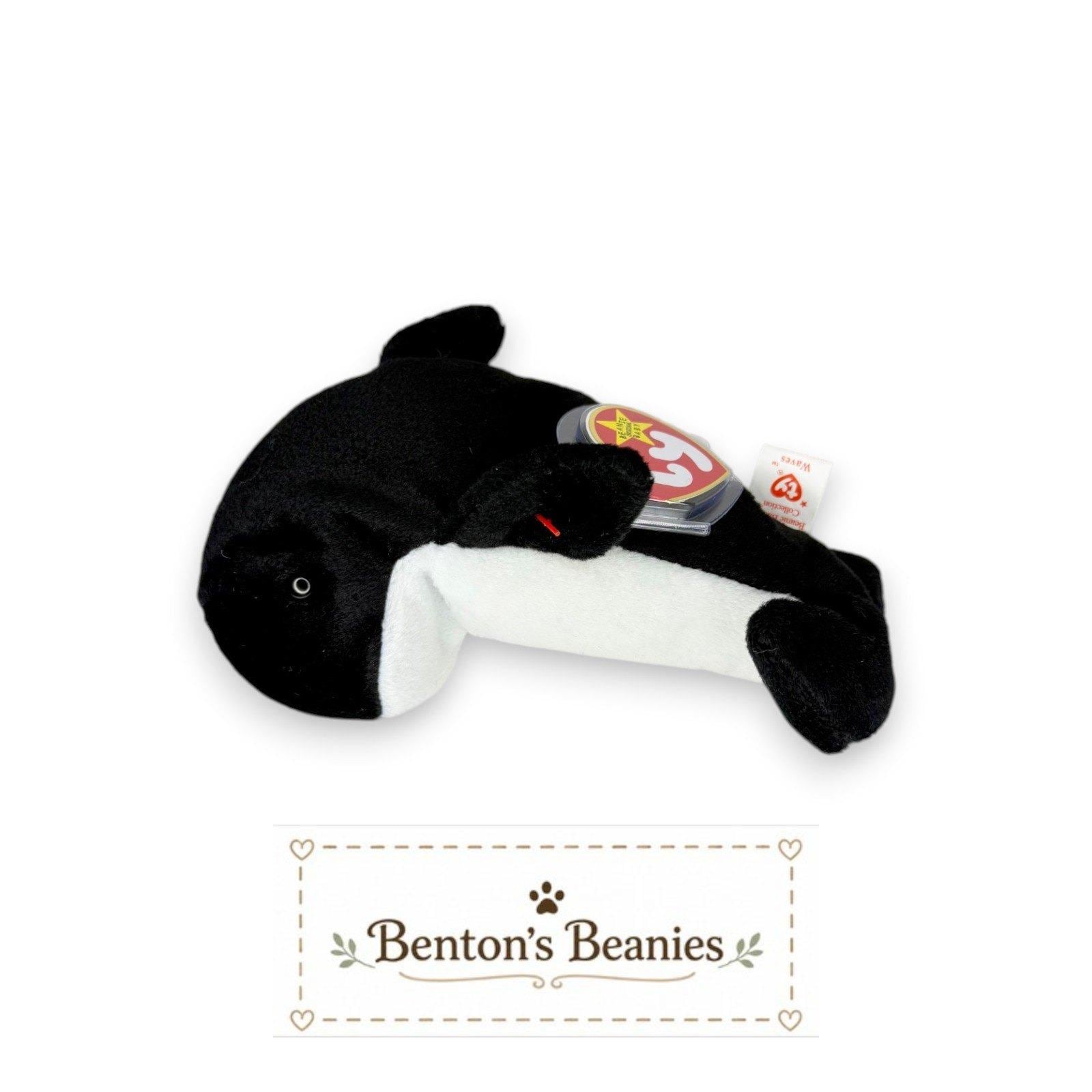 Waves the Whale Ty Beanie Baby | Gentle Sea Giant | Mint Heart Tag