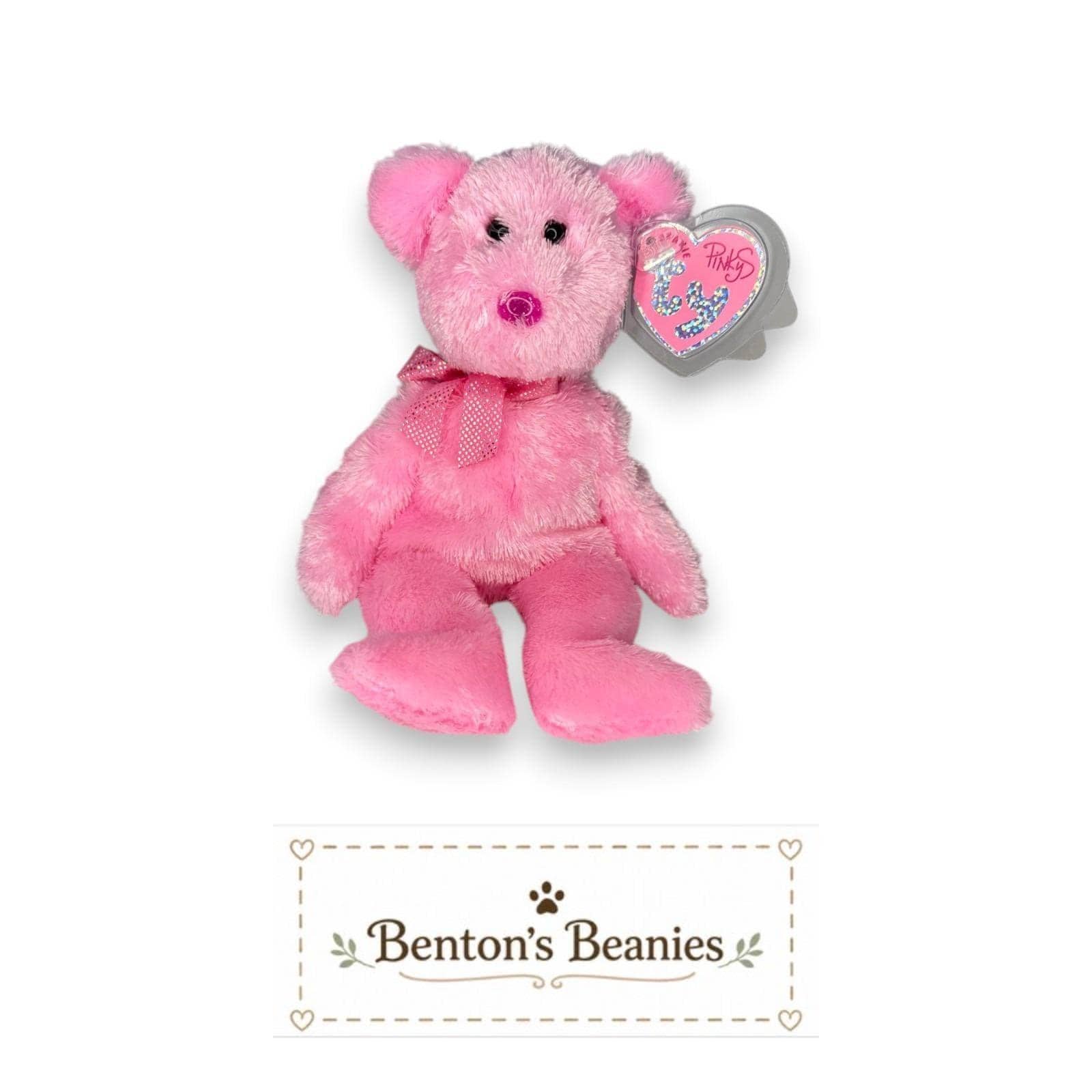 Dazzler the Bear Ty Pinkys Beanie | Rosy Ribbon Sweetheart | Mint Heart Tag