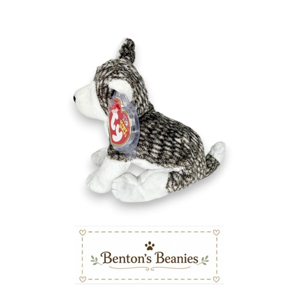Mukluk the Husky Ty Beanie Baby | Snowy-Eyed Husky Friend | Mint Heart Tag