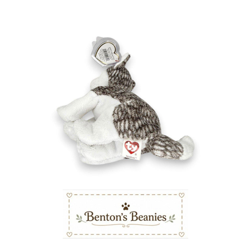Mukluk the Husky Ty Beanie Baby | Snowy-Eyed Husky Friend | Mint Heart Tag