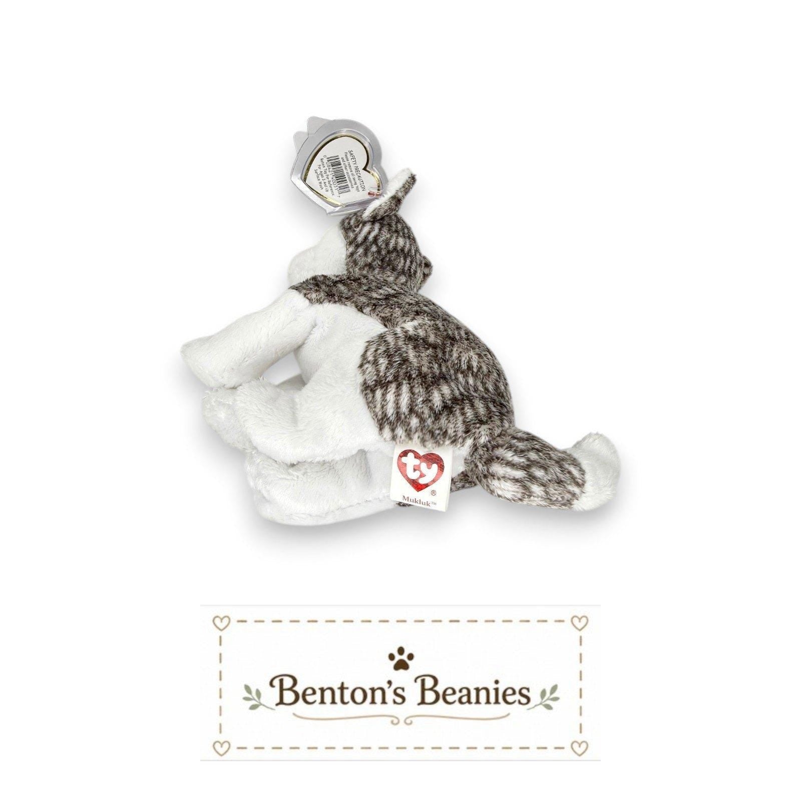 Mukluk the Husky Ty Beanie Baby | Snowy-Eyed Husky Friend | Mint Heart Tag