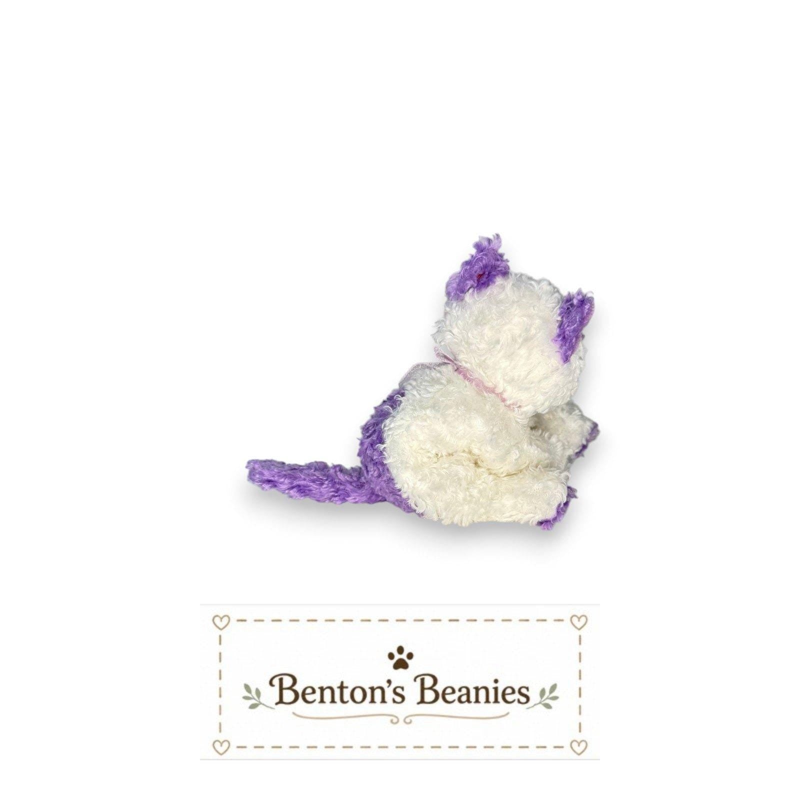 Violetta the Cat Ty Beanie Baby | Lavender Kitty Charm | Mint Heart Tag