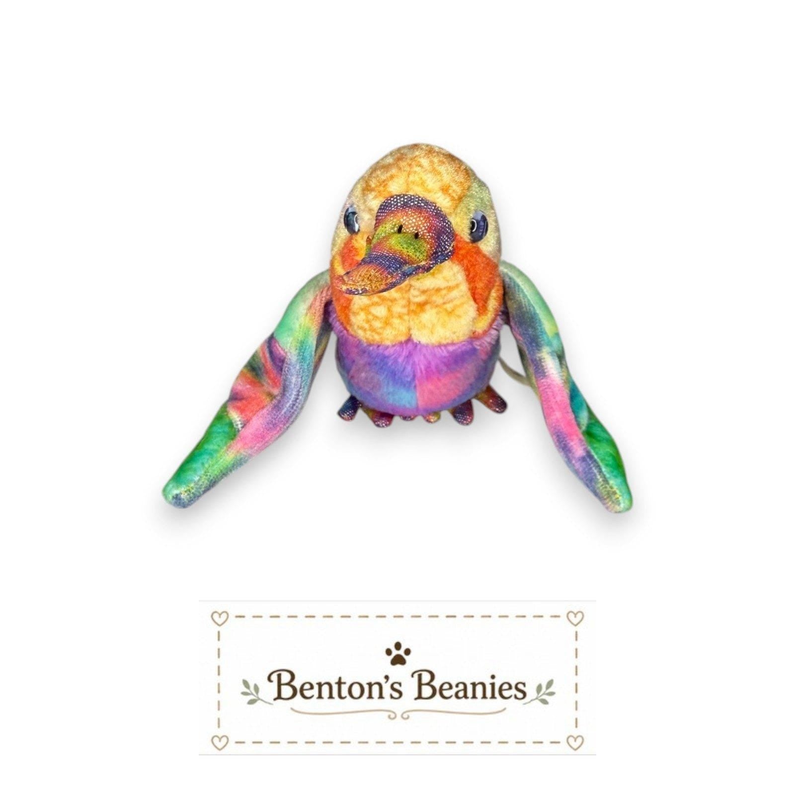 Nectar the Hummingbird Ty Beanie Baby | Rainbow Jewel | Mint Heart Tag