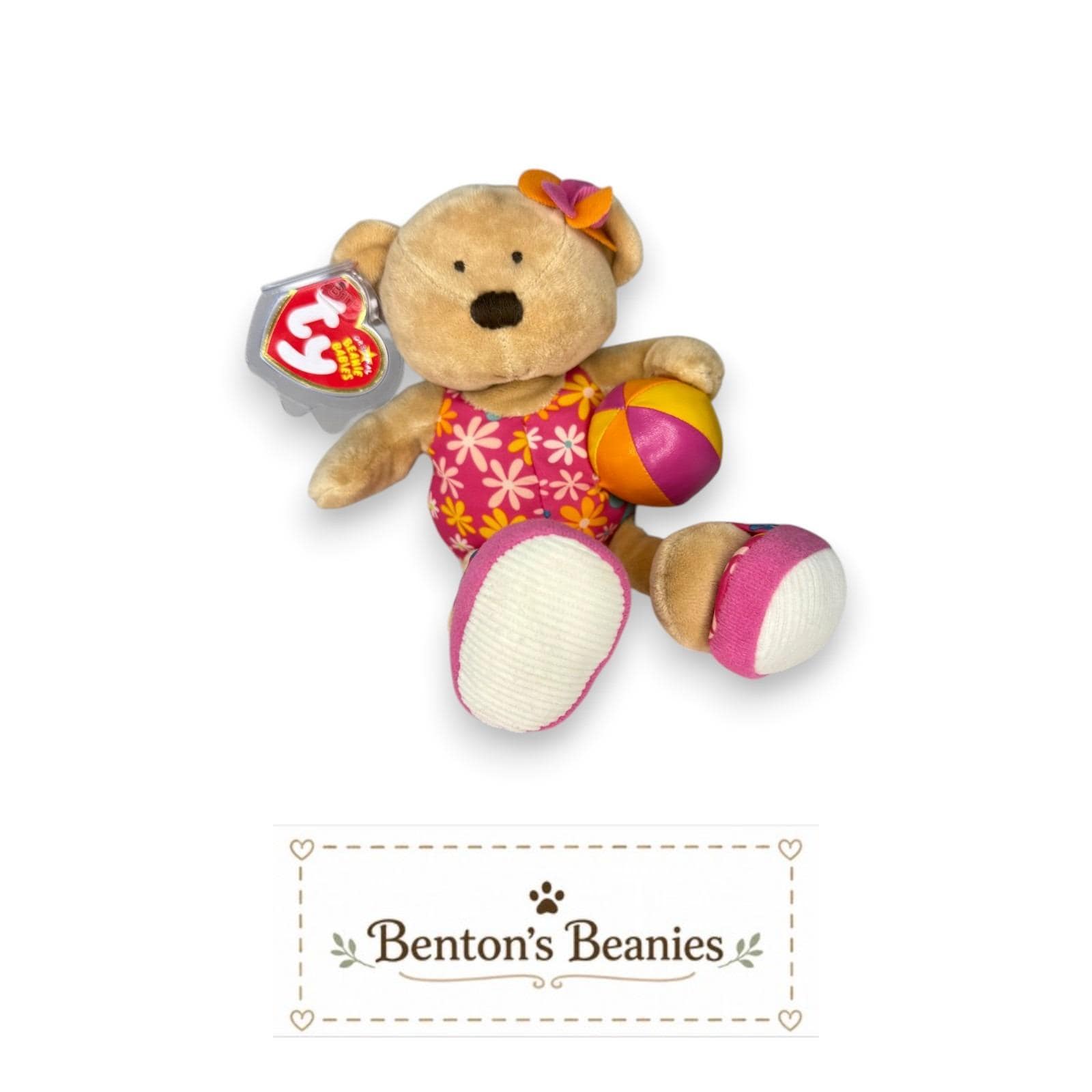 Wailea the Bear Ty Beanie Baby | Beach Day Beauty | Mint Heart Tag