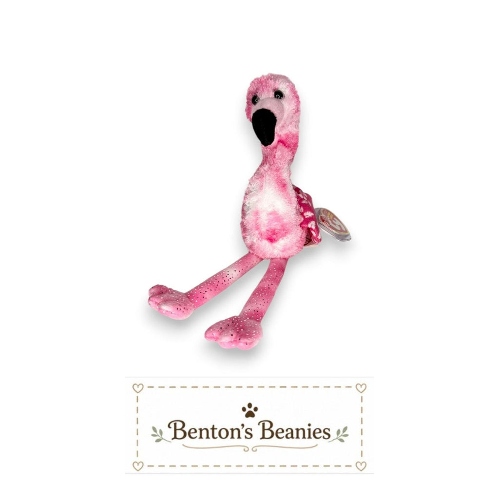 Tiki the Flamingo Ty Beanie Baby | Tropical Pinky Pal | Mint Heart Tag