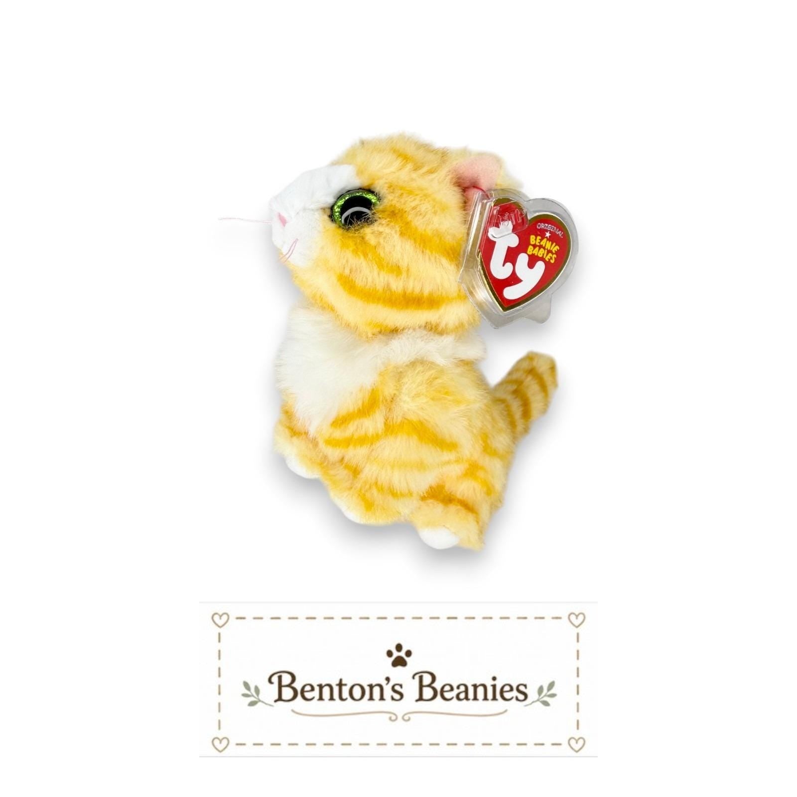 Melanie the Cat Ty Beanie Baby | Sunny Tabby Charm | Mint Heart Tag
