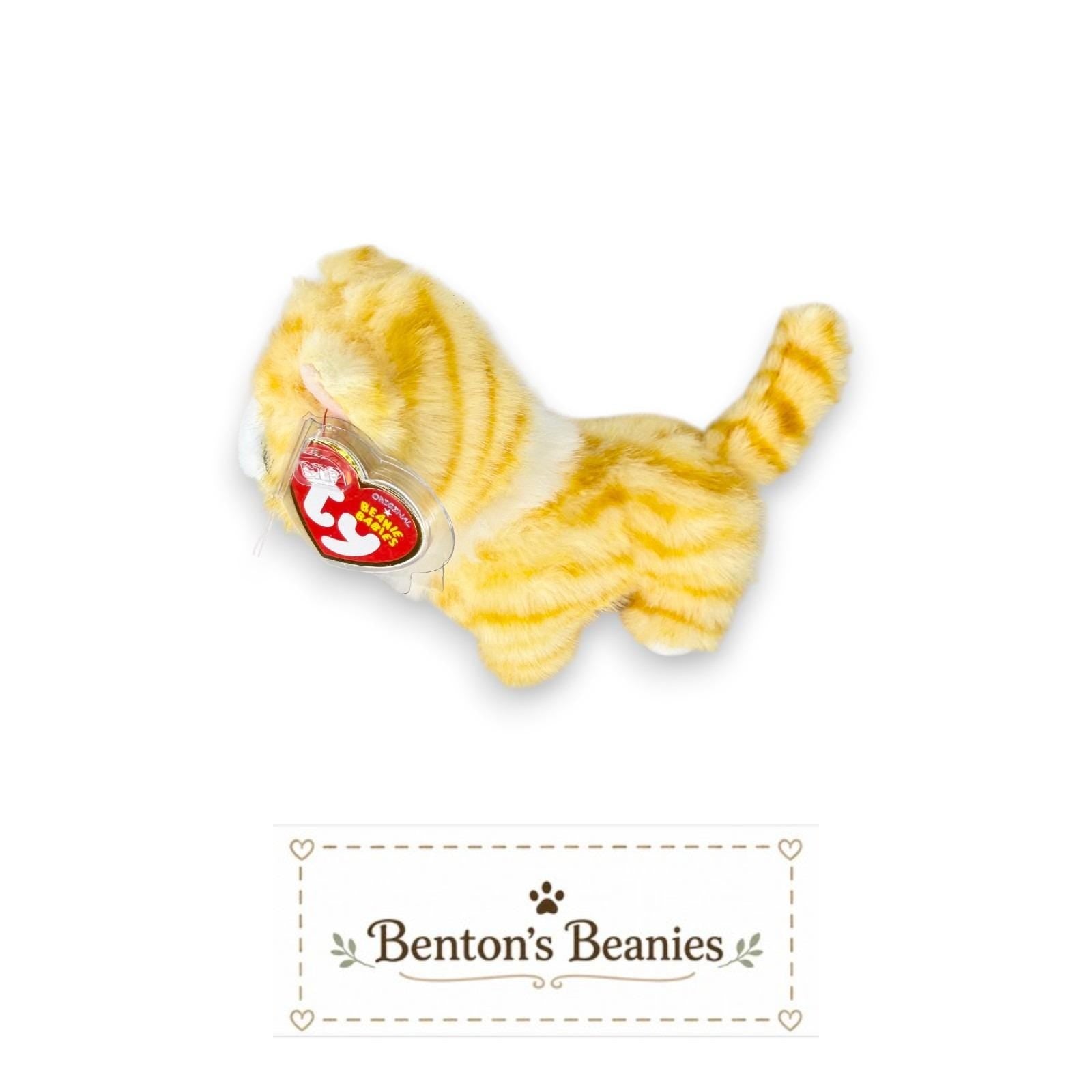 Melanie the Cat Ty Beanie Baby | Sunny Tabby Charm | Mint Heart Tag