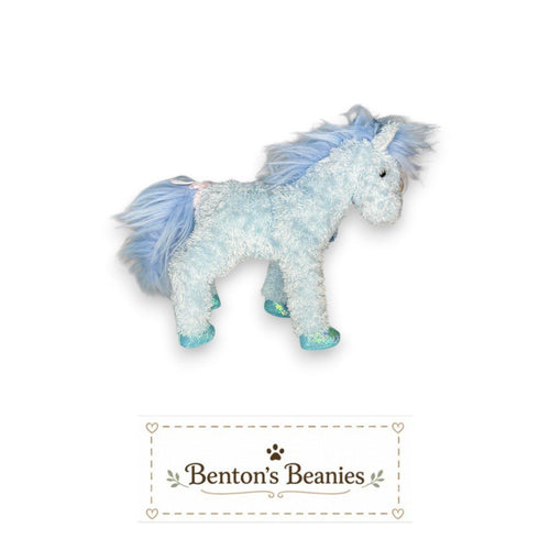 Charming the Horse Ty Beanie Baby | Sea Blue Beauty | Mint Heart Tag