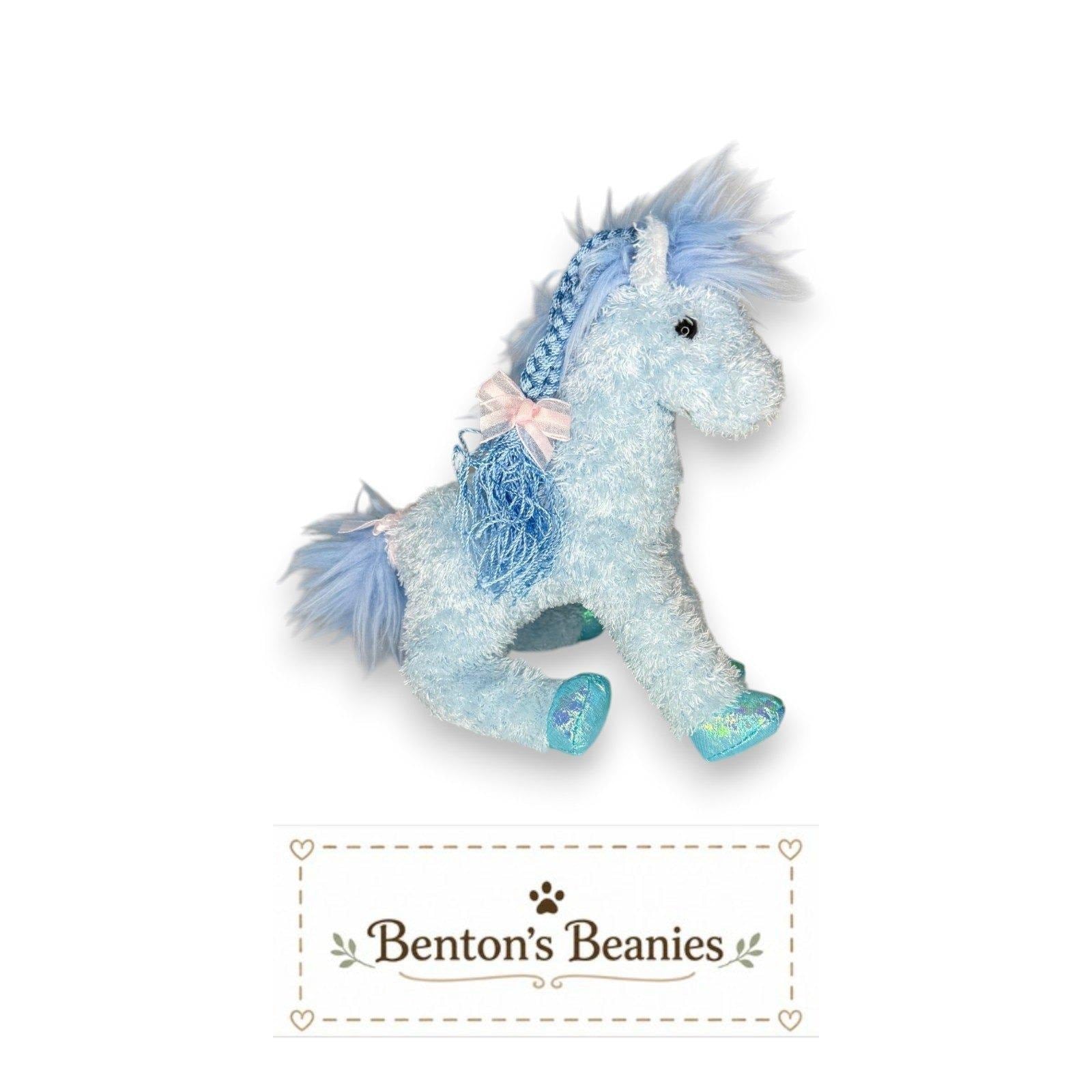 Charming the Horse Ty Beanie Baby | Sea Blue Beauty | Mint Heart Tag