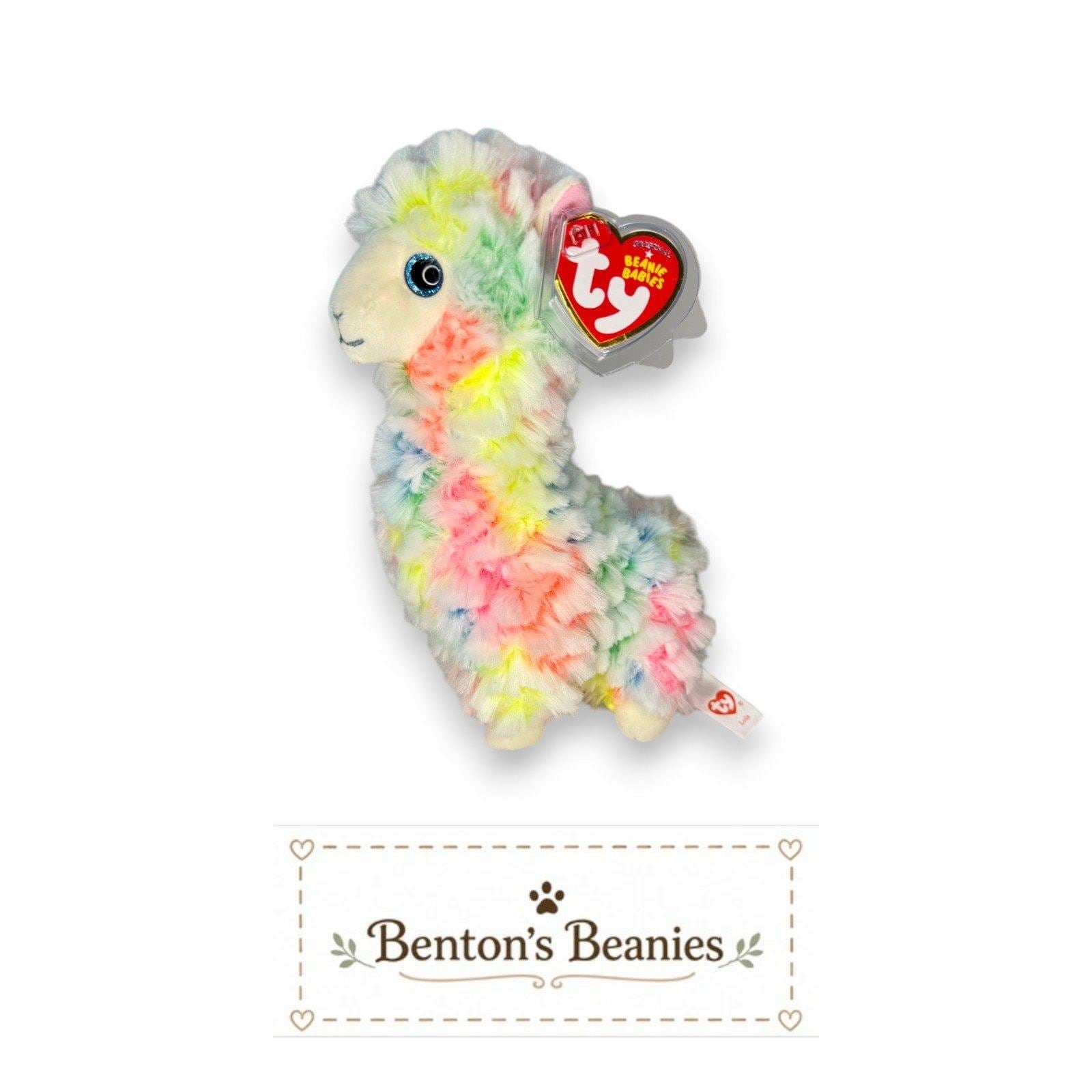 Lola the Llama Ty Beanie Baby | Pastel Parade Pal | Mint Heart Tag