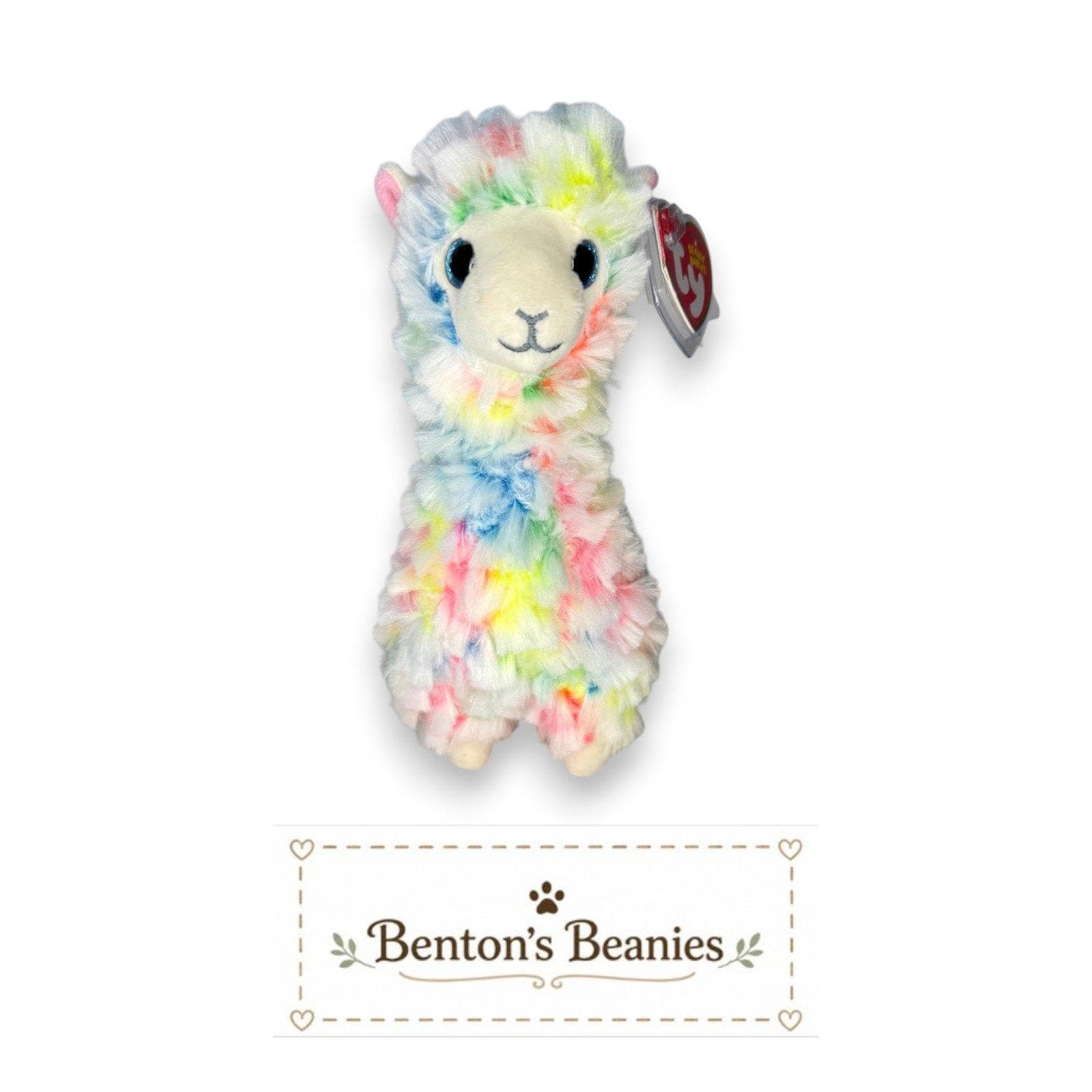 Lola the Llama Ty Beanie Baby | Pastel Parade Pal | Mint Heart Tag