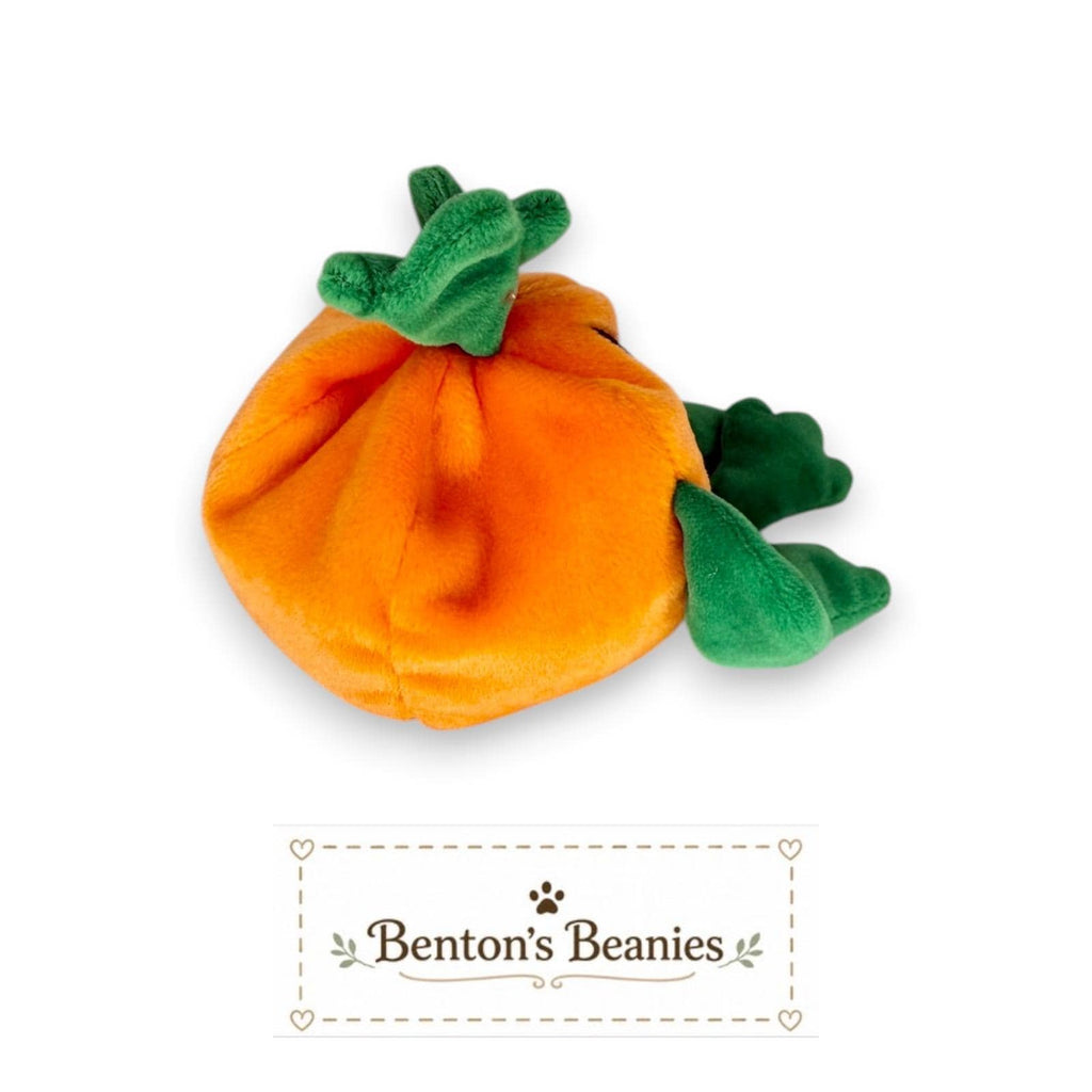Pumkin the Pumpkin Ty Beanie Baby | Jack-O'-Lantern Pal | Mint Heart Tag