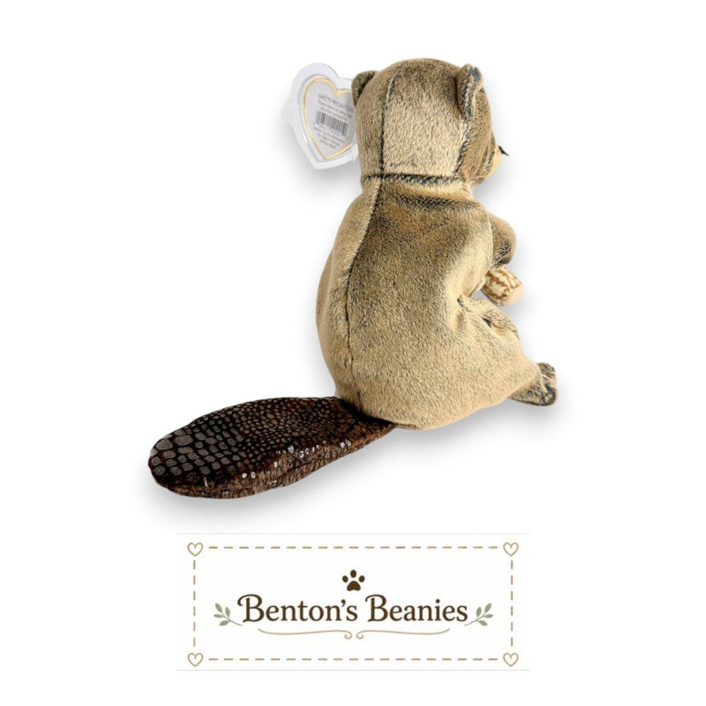 Lumberjack the Beaver Ty Beanie Baby | Bucky's Builder Pal | Mint Heart Tag