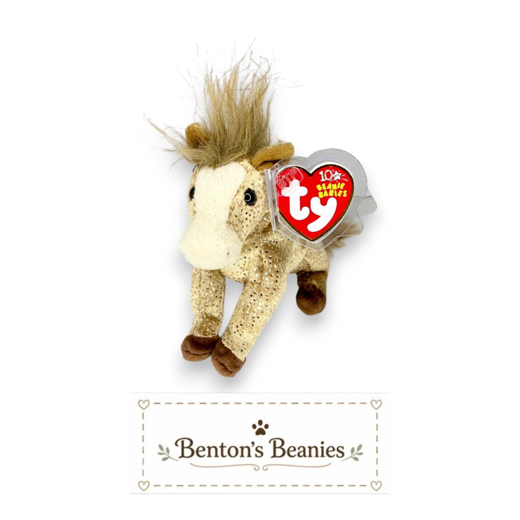 Filly the Horse Ty Beanie Baby | Golden Meadow Friend | Mint Heart Tag