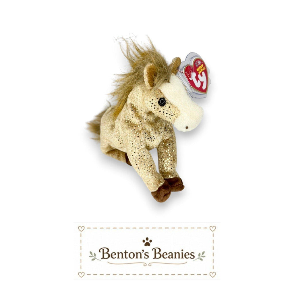 Filly the Horse Ty Beanie Baby | Golden Meadow Friend | Mint Heart Tag