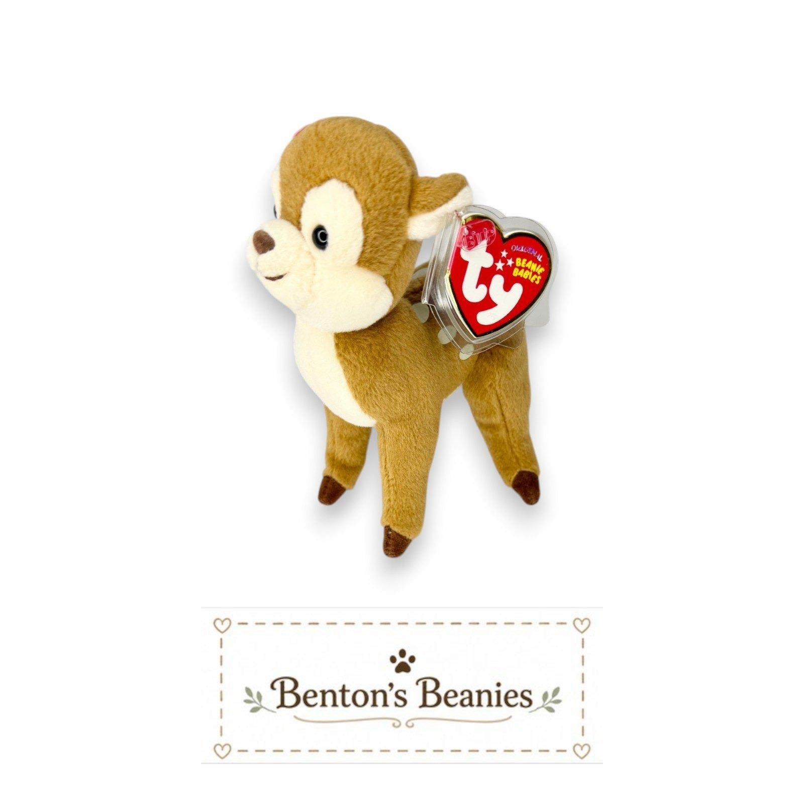Honey the Deer Ty Beanie Baby | Pink Bow Forest Friend | Mint Heart Tag