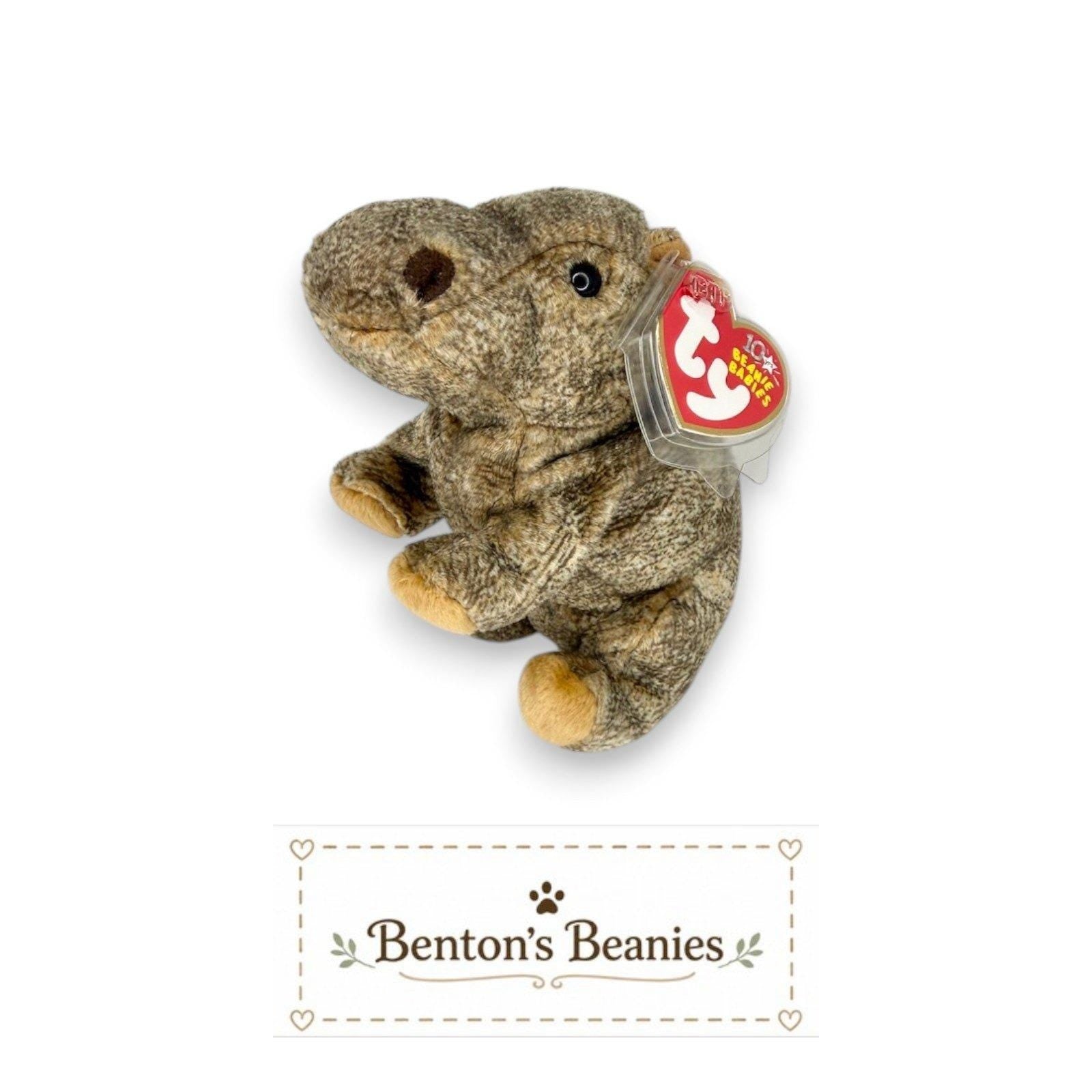 Tubbo the Hippo Ty Beanie Baby | Riverbank Lounger | Mint Heart Tag