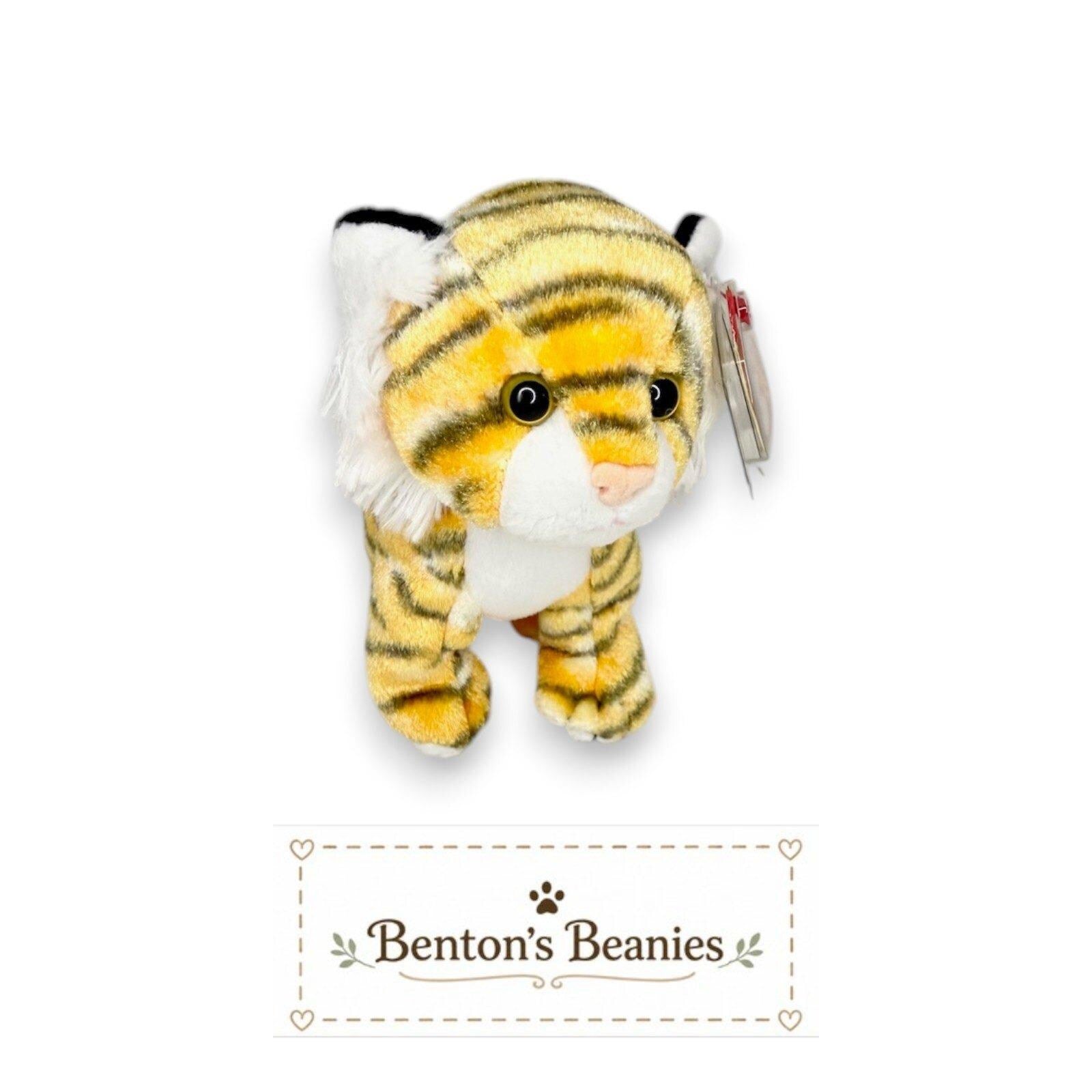 Tiggs the Tiger Ty Beanie Baby | Baby Bamboo Prowler | Mint Heart Tag