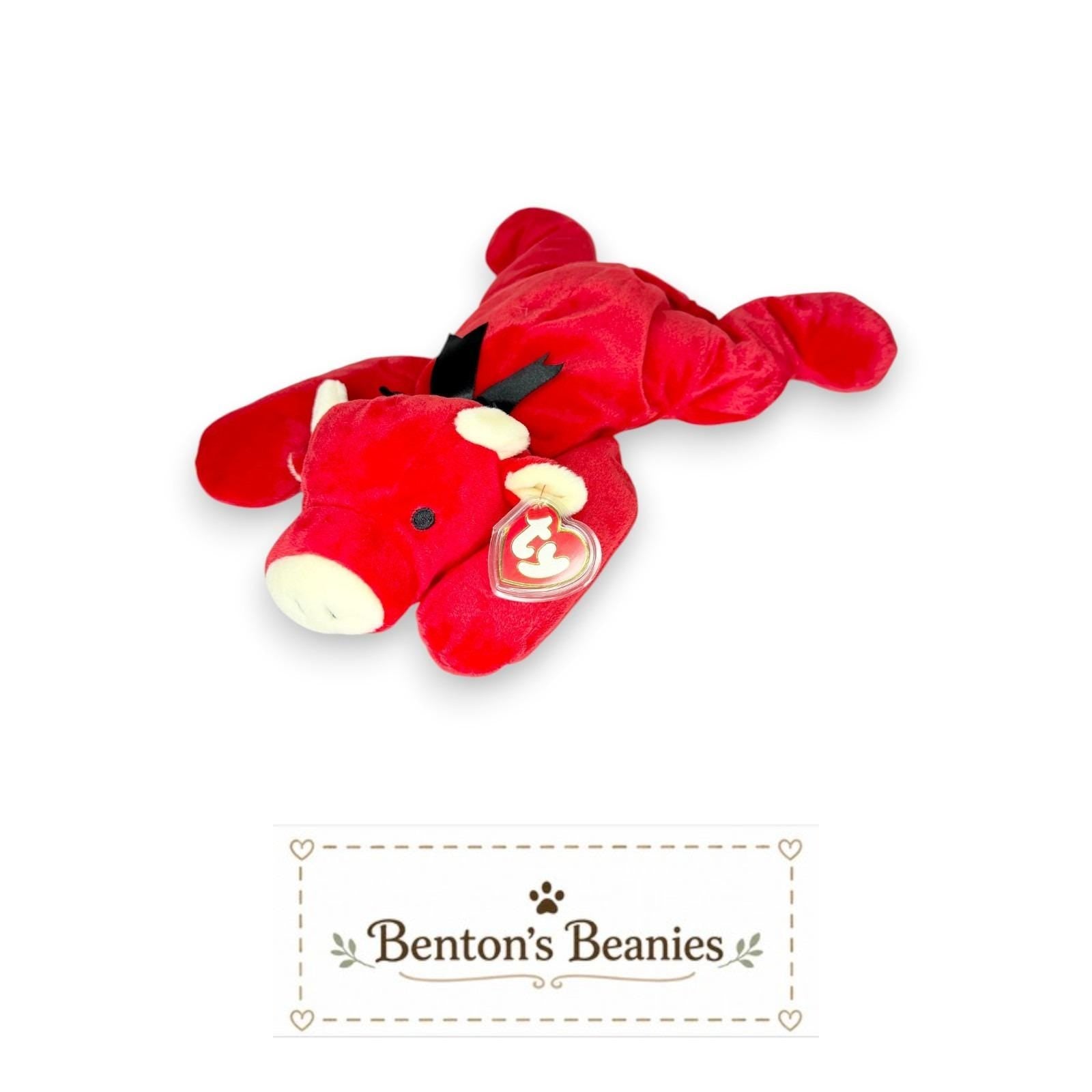Red the Bull TY Pillow Pal | Barnyard Buddy | Mint Heart Tag