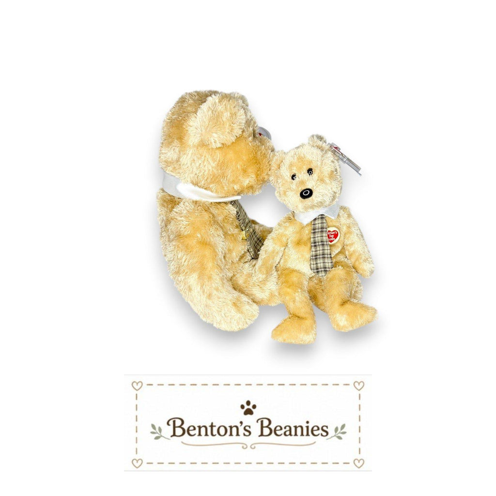 Dad-e the Bear Beanie Baby & Beanie Buddy | Classic Dad | Mint Heart Tags