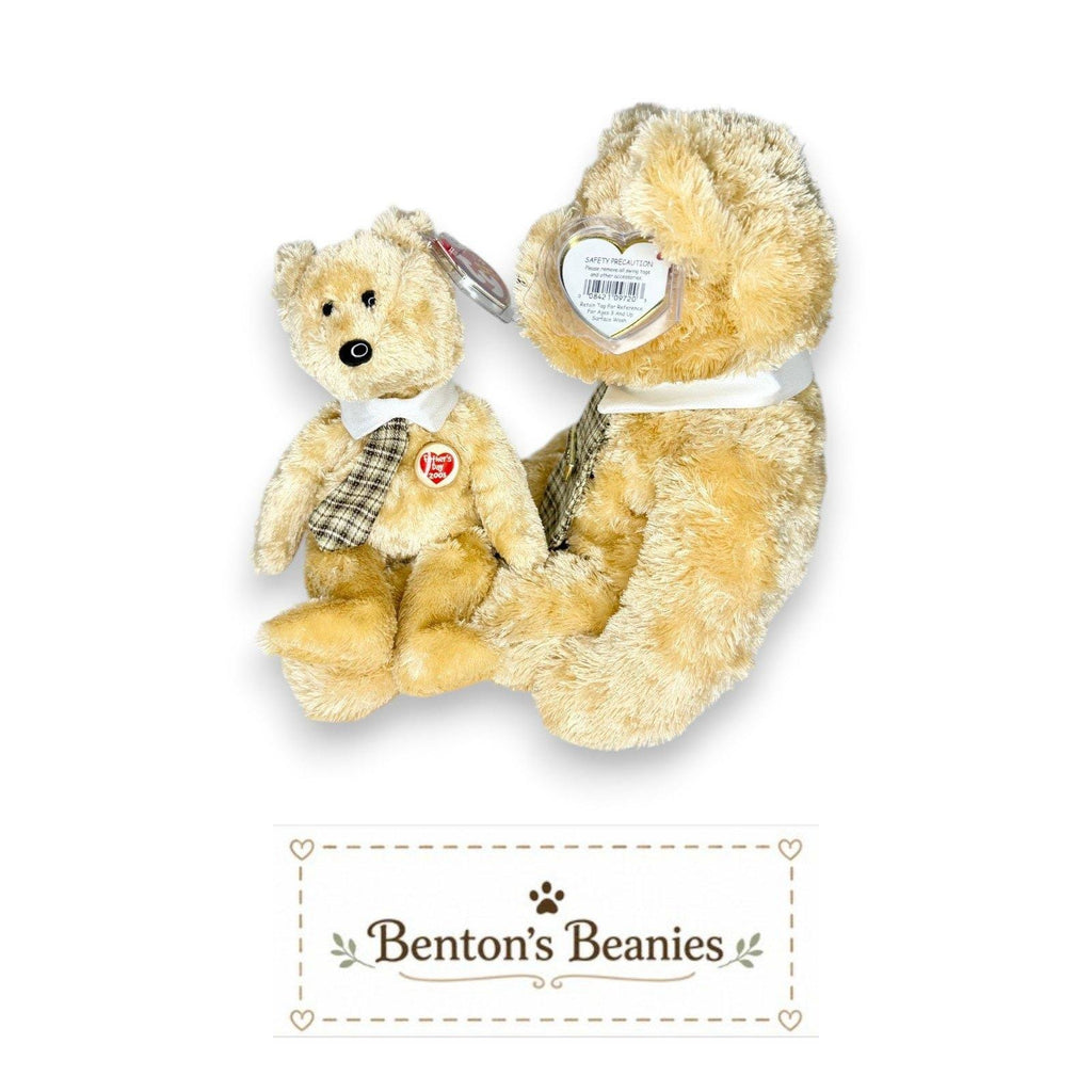 Dad-e the Bear Beanie Baby & Beanie Buddy | Classic Dad | Mint Heart Tags