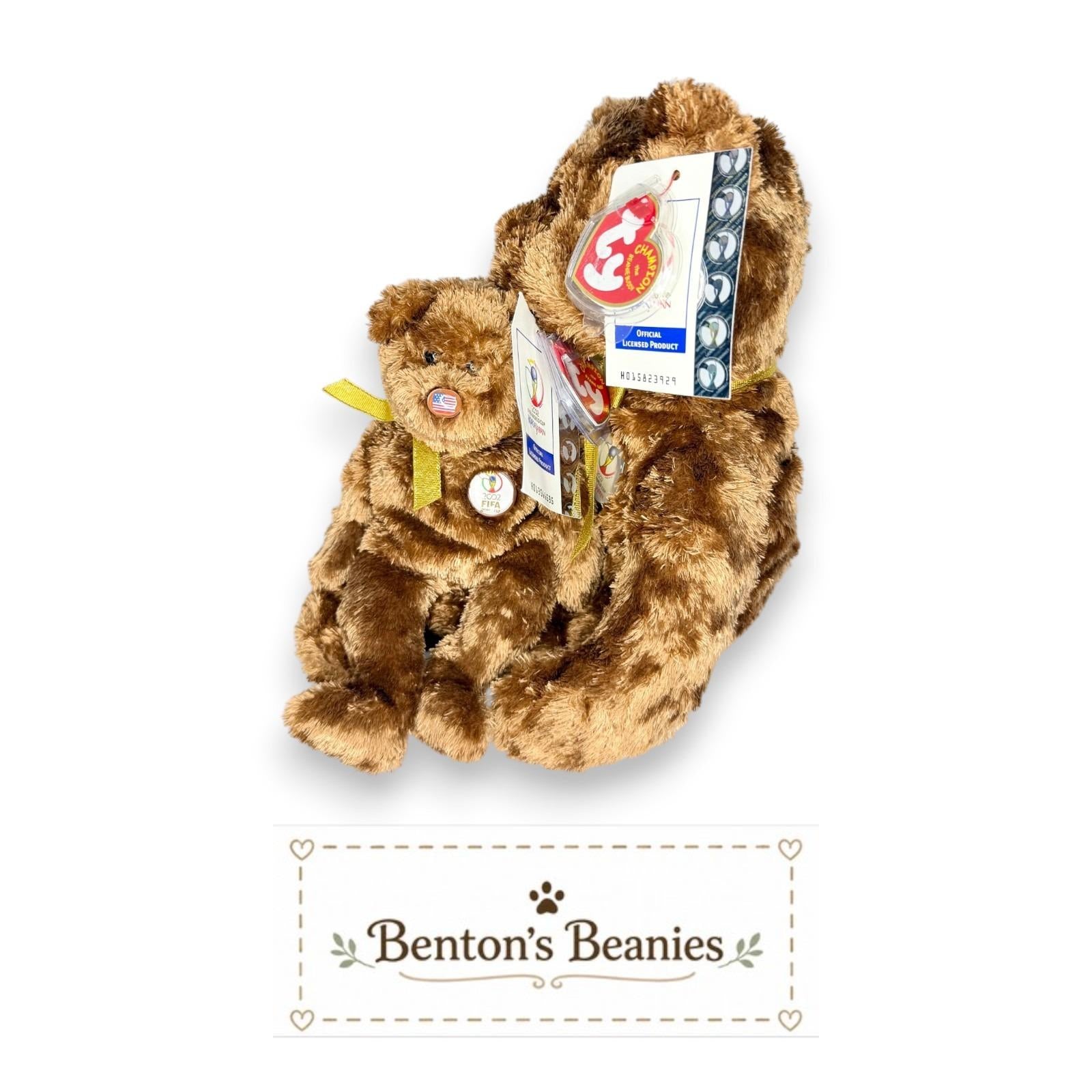 Champion USA Beanie Baby & Beanie Buddy | Team USA Duo | Mint Heart Tags