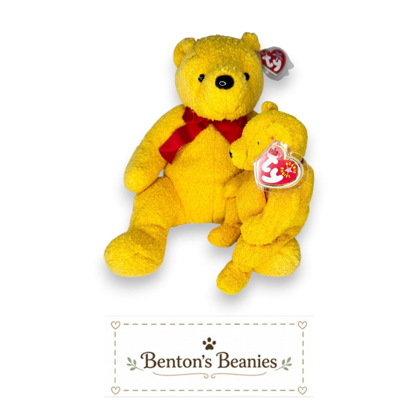 Poopsie the Bear Beanie Baby & Beanie Buddy | Honey Hugsy | Mint Heart Tags