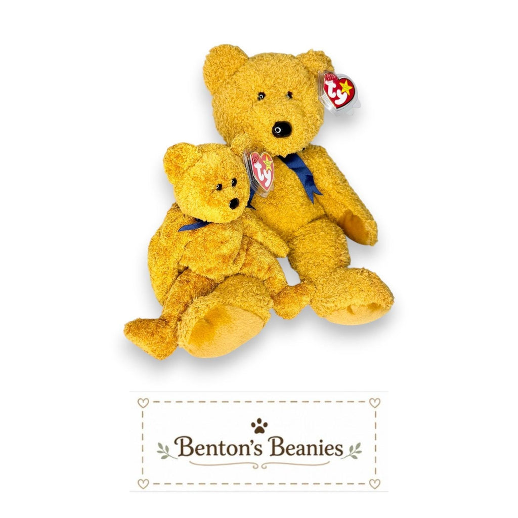 Fuzz the Bear Beanie Baby & Beanie Buddy | Cozy Classic | Mint Heart Tags